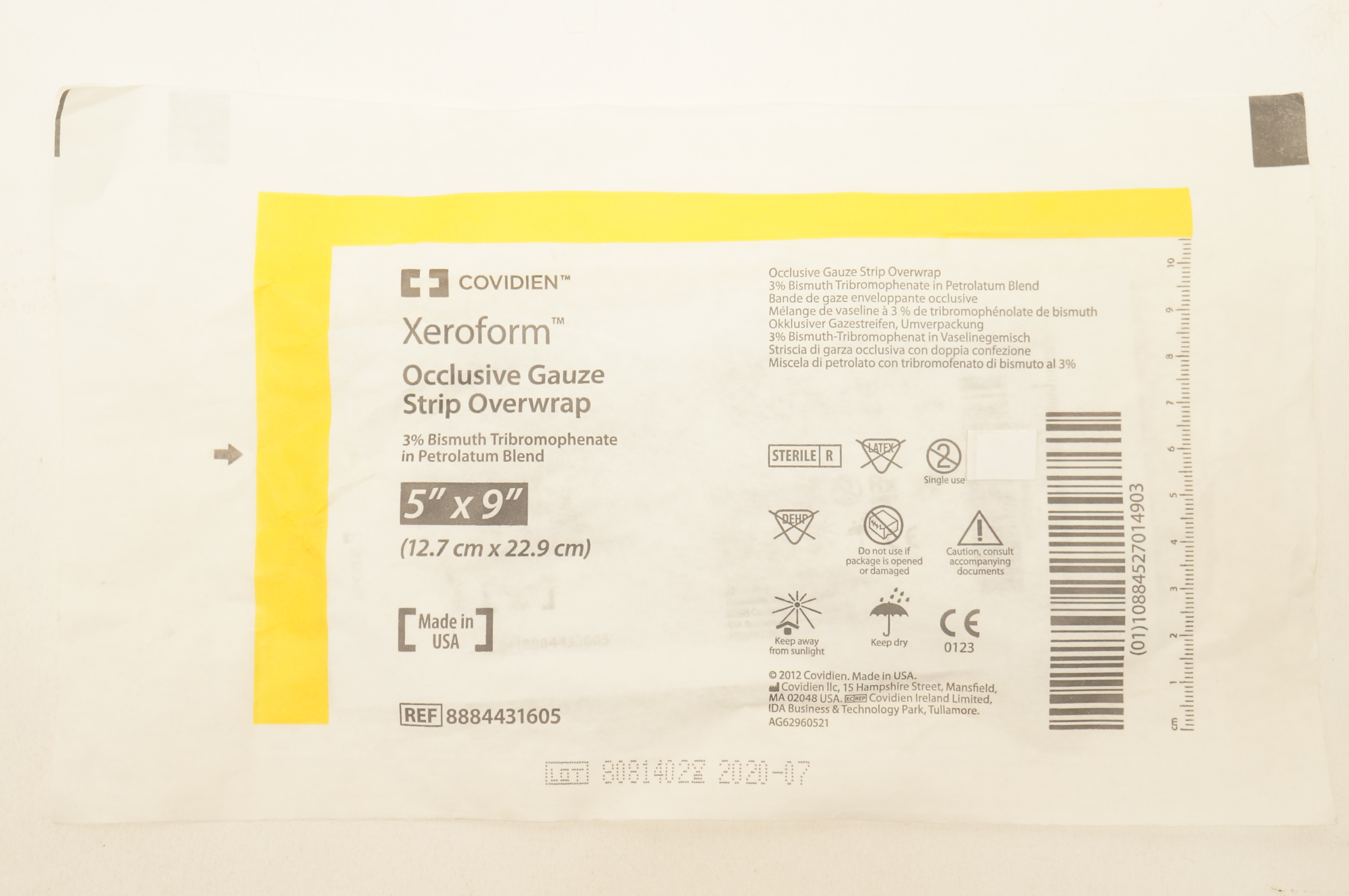 Covidien 8884431605 Xeroform Occlusive Gauze Strip Overwrap 5inch x 9inch (x)