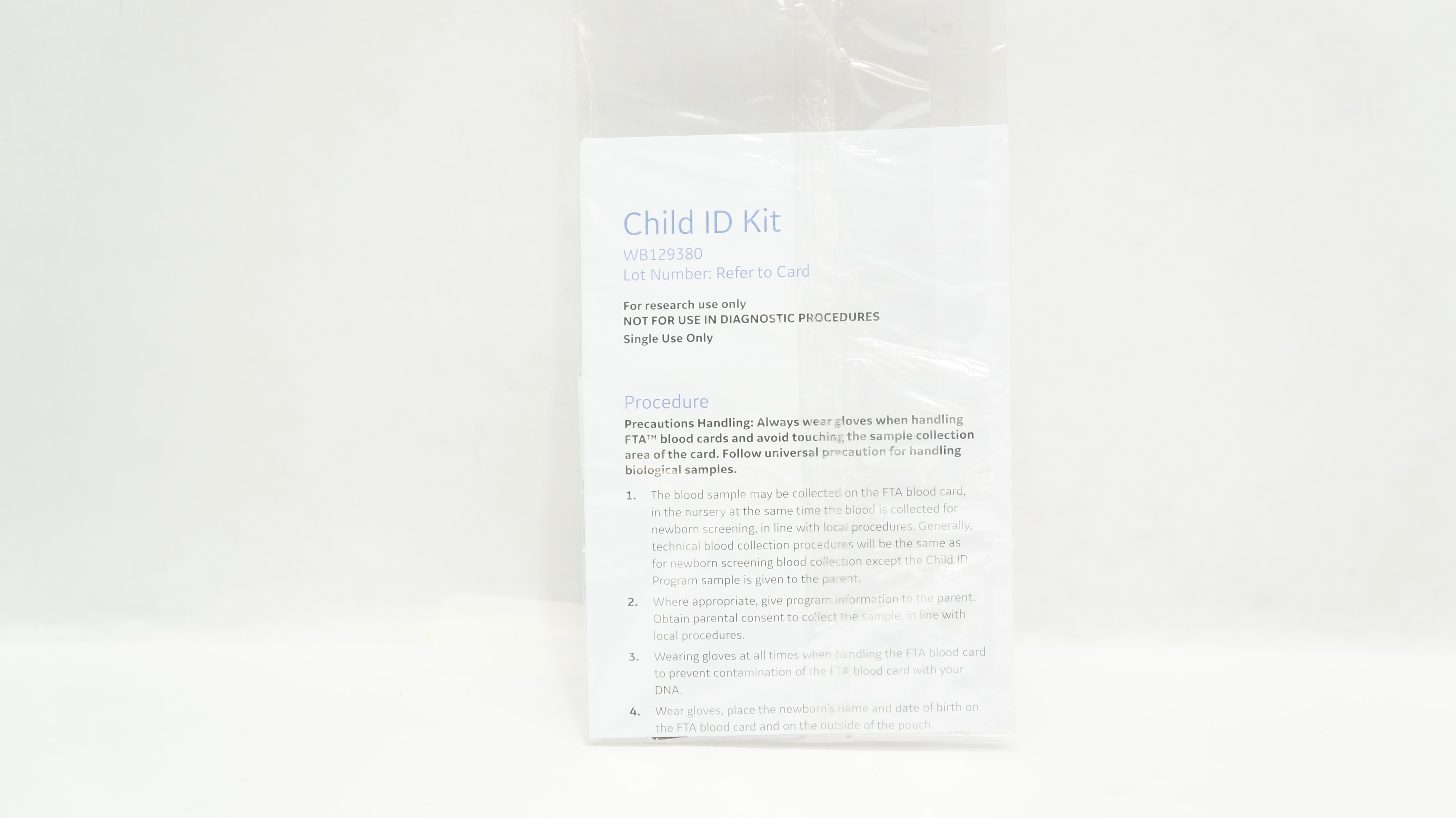 GE Medical WB129380 Child ID Kit
