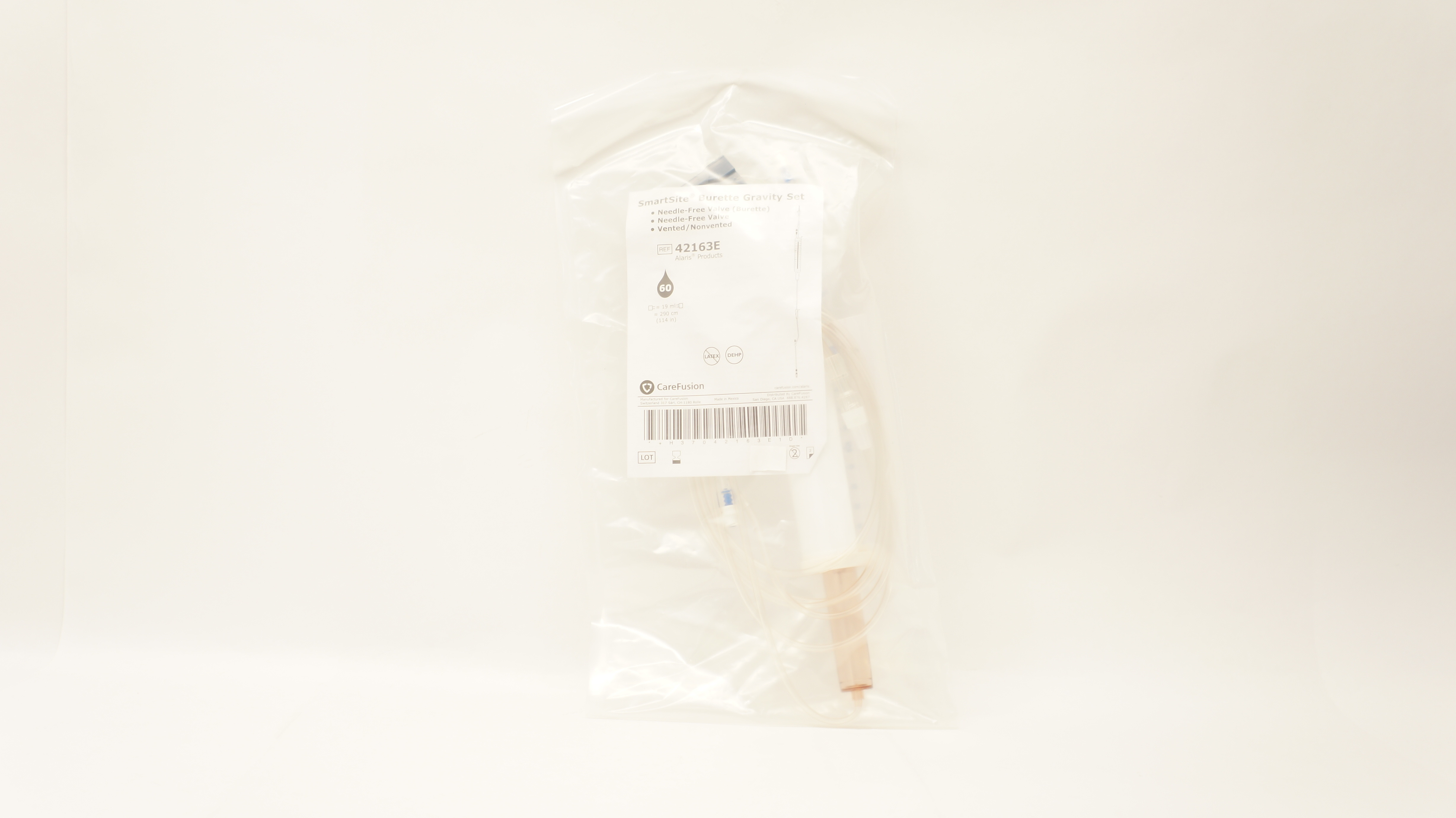CareFusion 42163E SmartSite Alaris Burette Gravity Set 114inch x 290cm