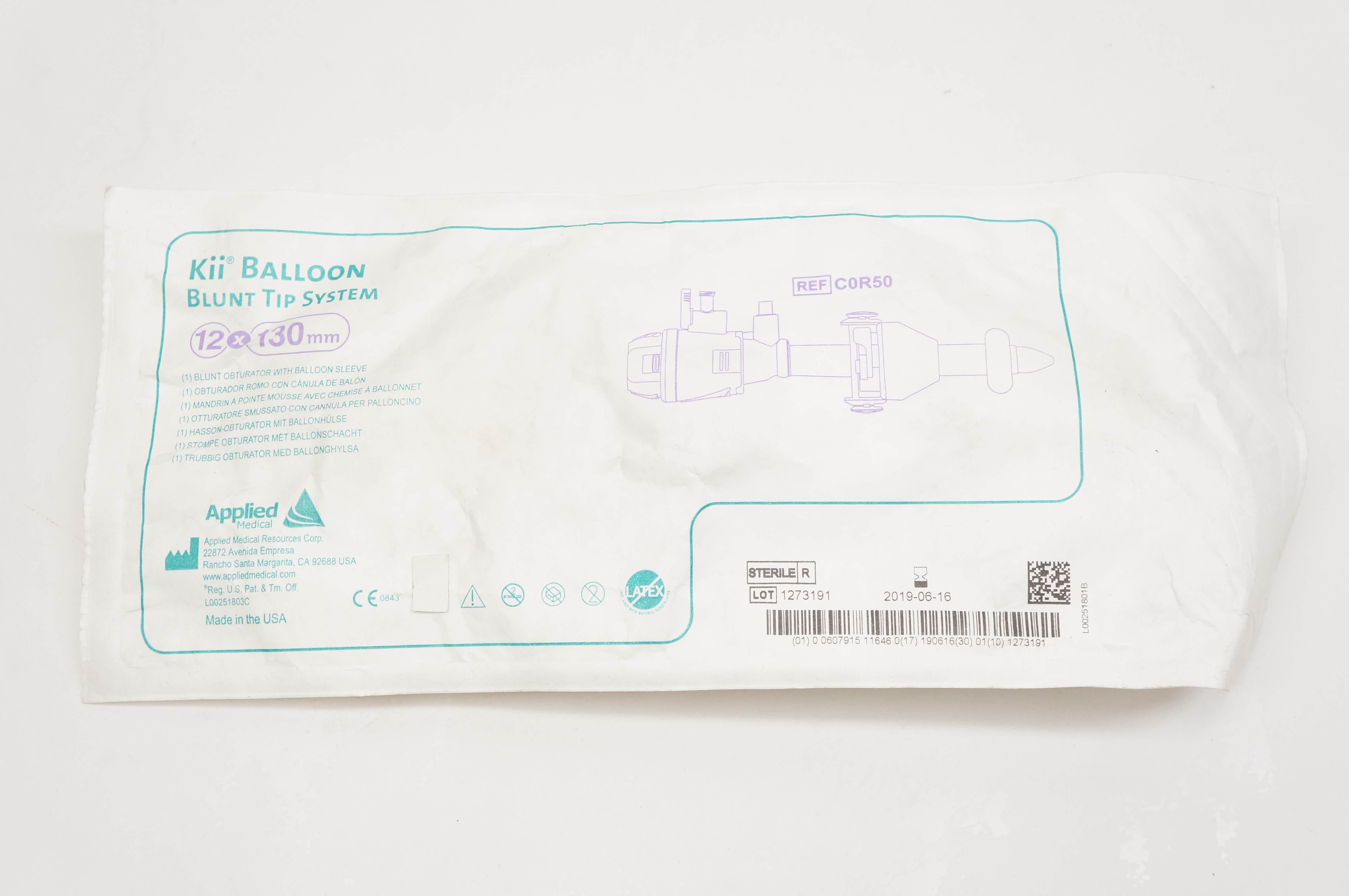 Applied Medical C0R50 Kii Balloon Blunt Tip System 12 x 130mm (x)
