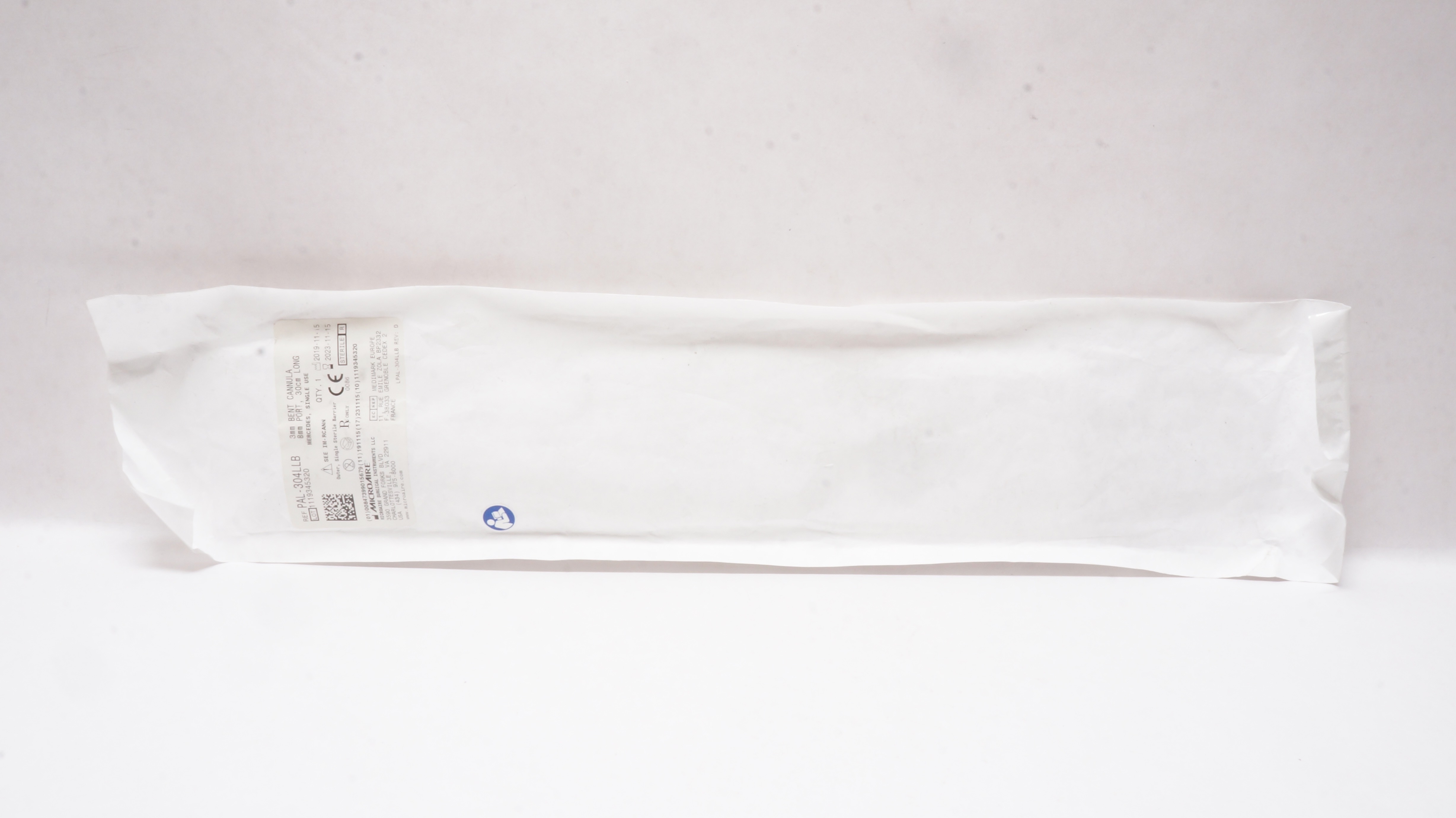 Microaire PAL-304LLB 3.0mm Bent Cannula 8mm Port 30cm Long Mercedes