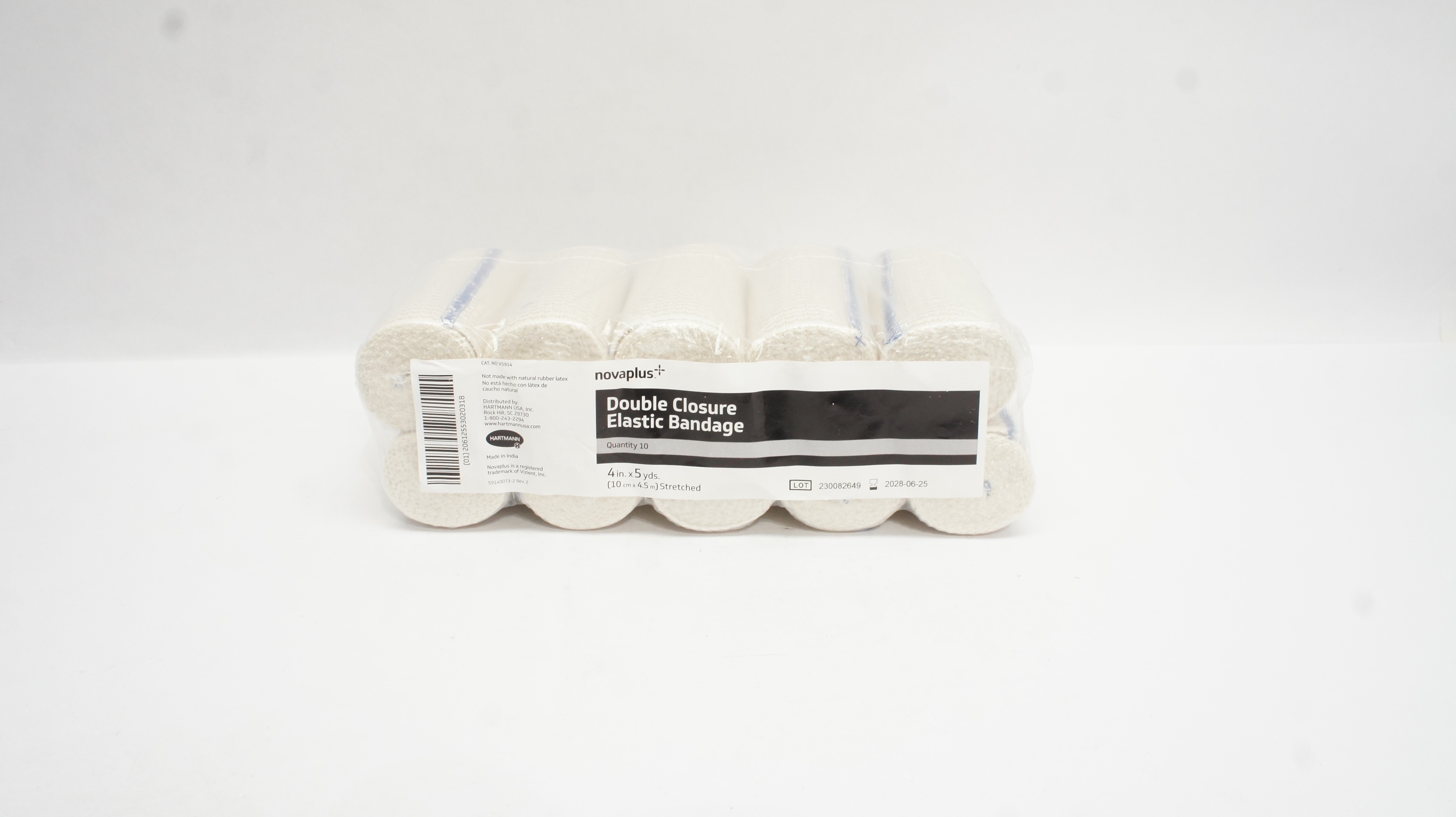 Hartmann V5914 Novaplus Double Closure Elastic Bandage 4inch x 5yds - Pack of 10