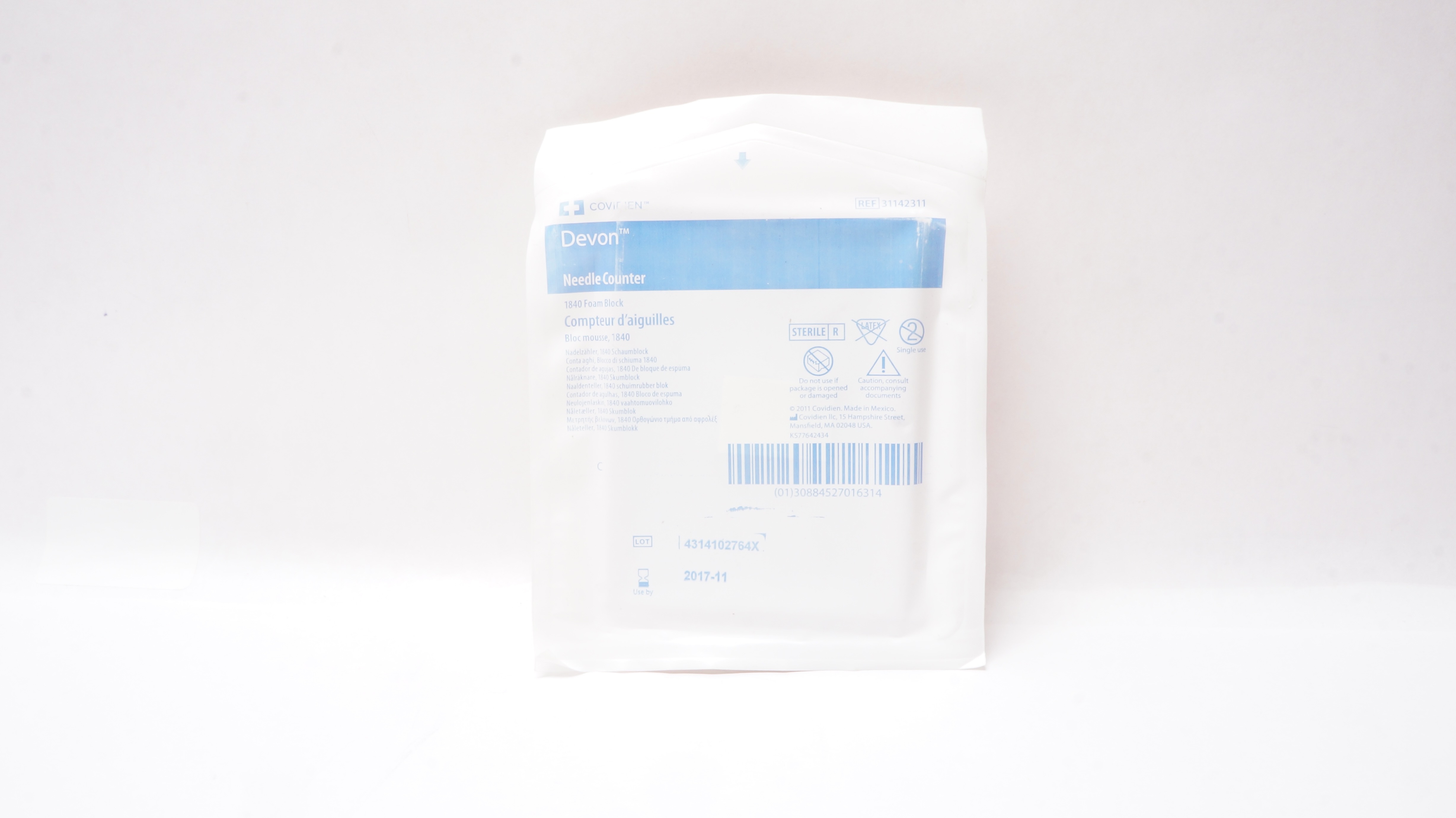 Covidien 31142311 Devon Ndle Counter 1840 Foam Block (x)