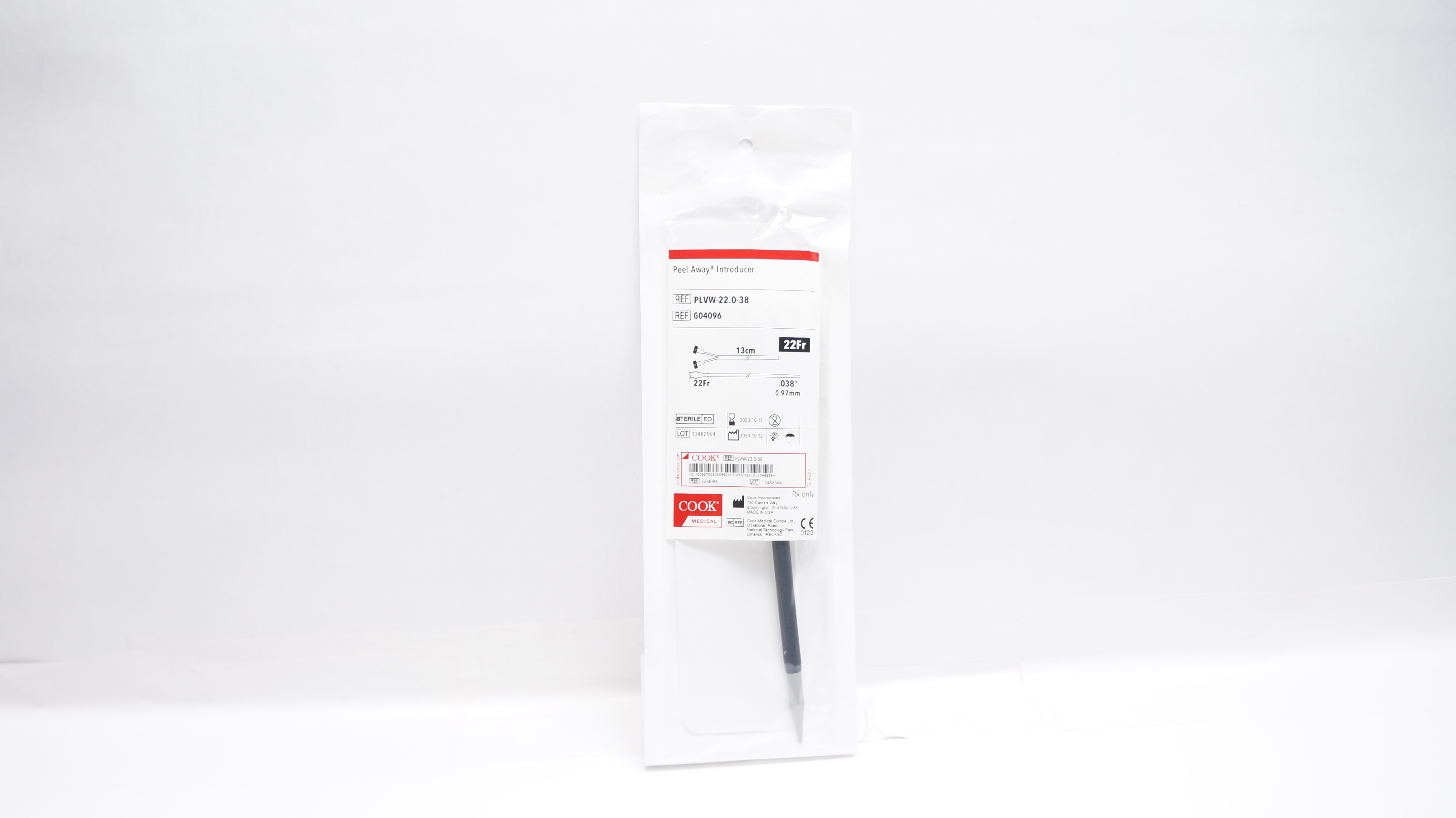 Cook Medical G04096 Peel-Away Introducer 22Fr x 13cm x .038inch (x)
