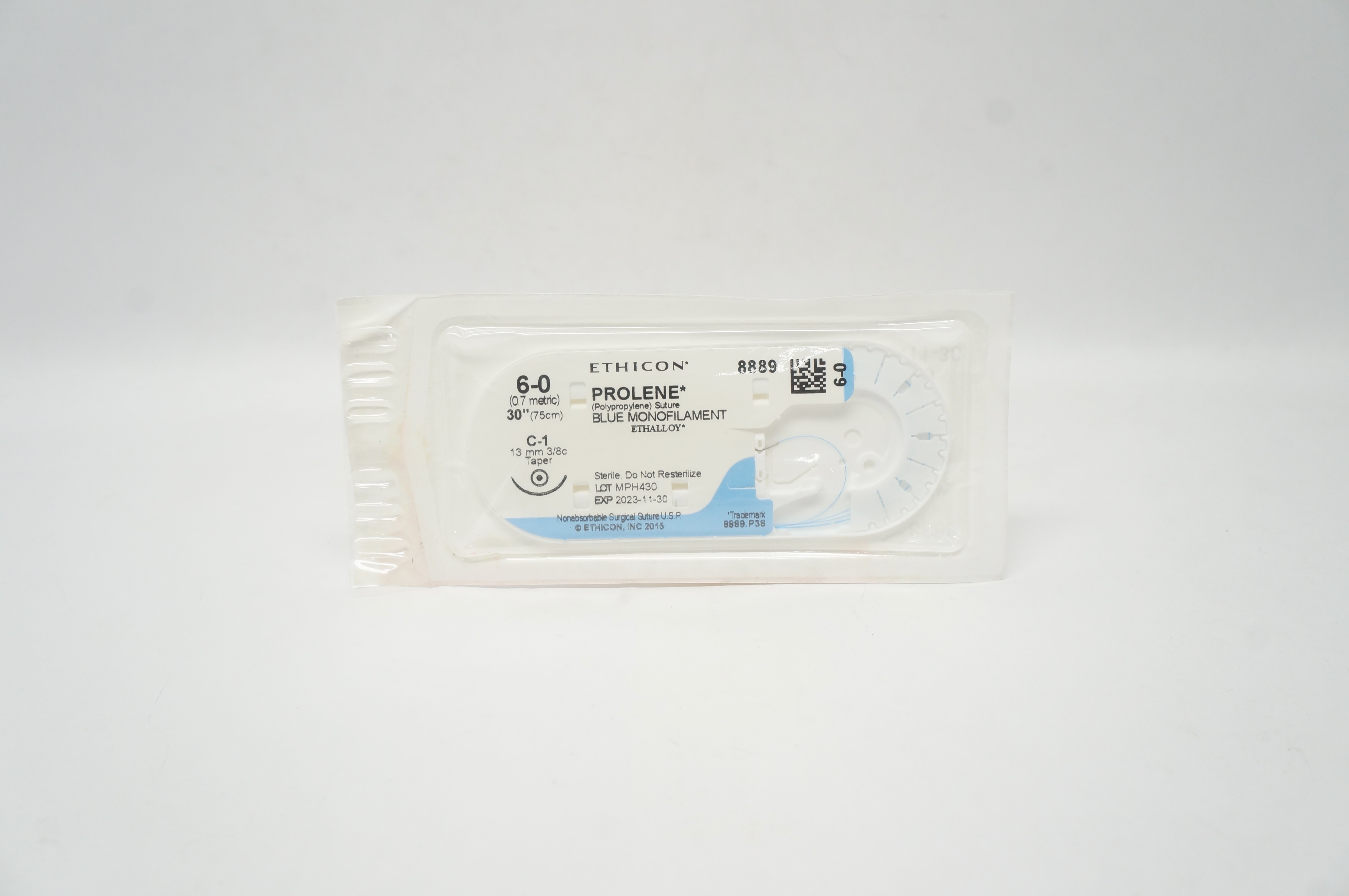 Ethicon 8889 6-0 PROLENE Polypropylene Stre C-1 13mm 3/8c Taper, 30inch