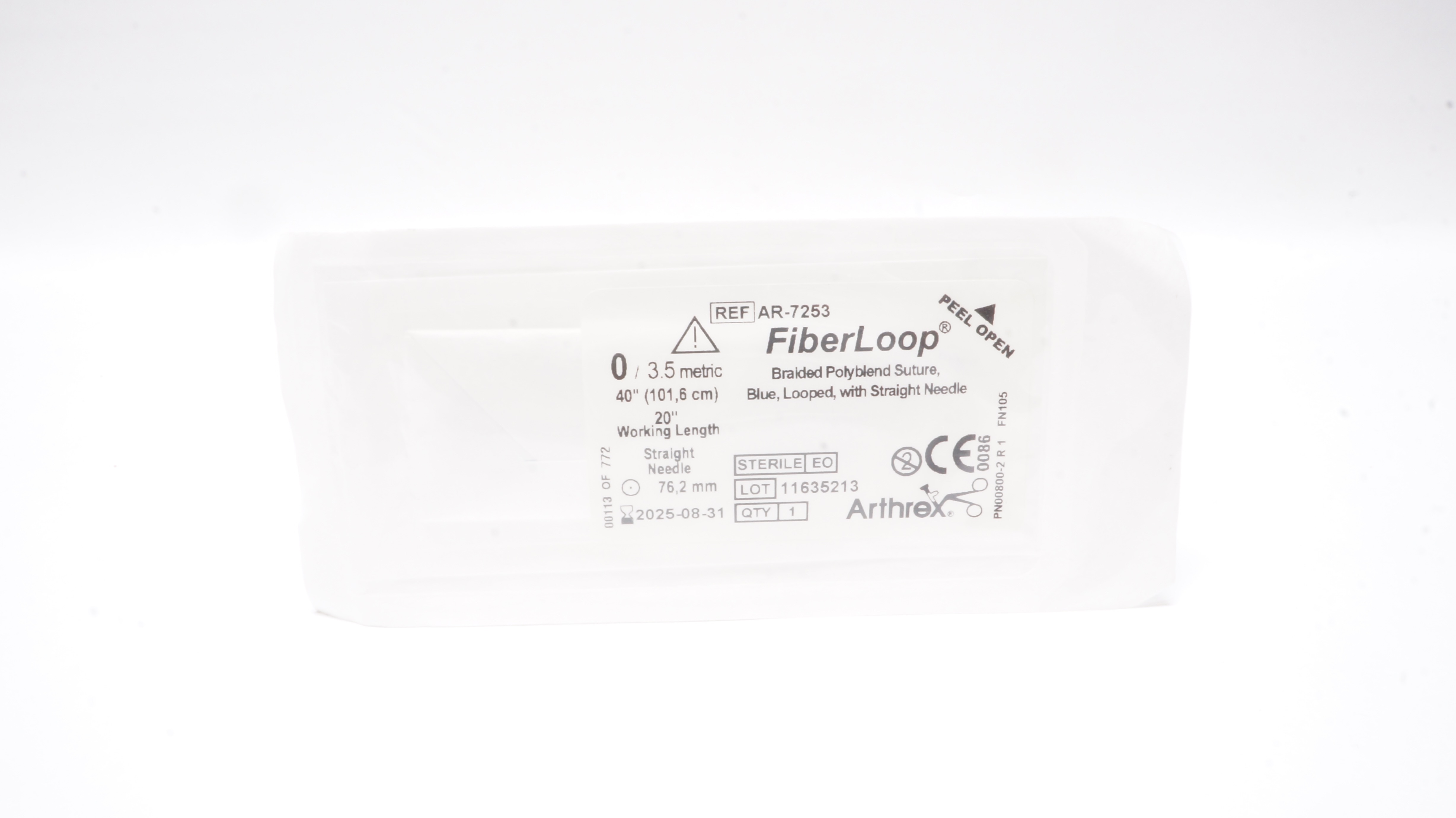Arthrex AR-7253 0 FiberLoop Braided Polyblend Stre 20inch Ndle 76.2mm, 40inch