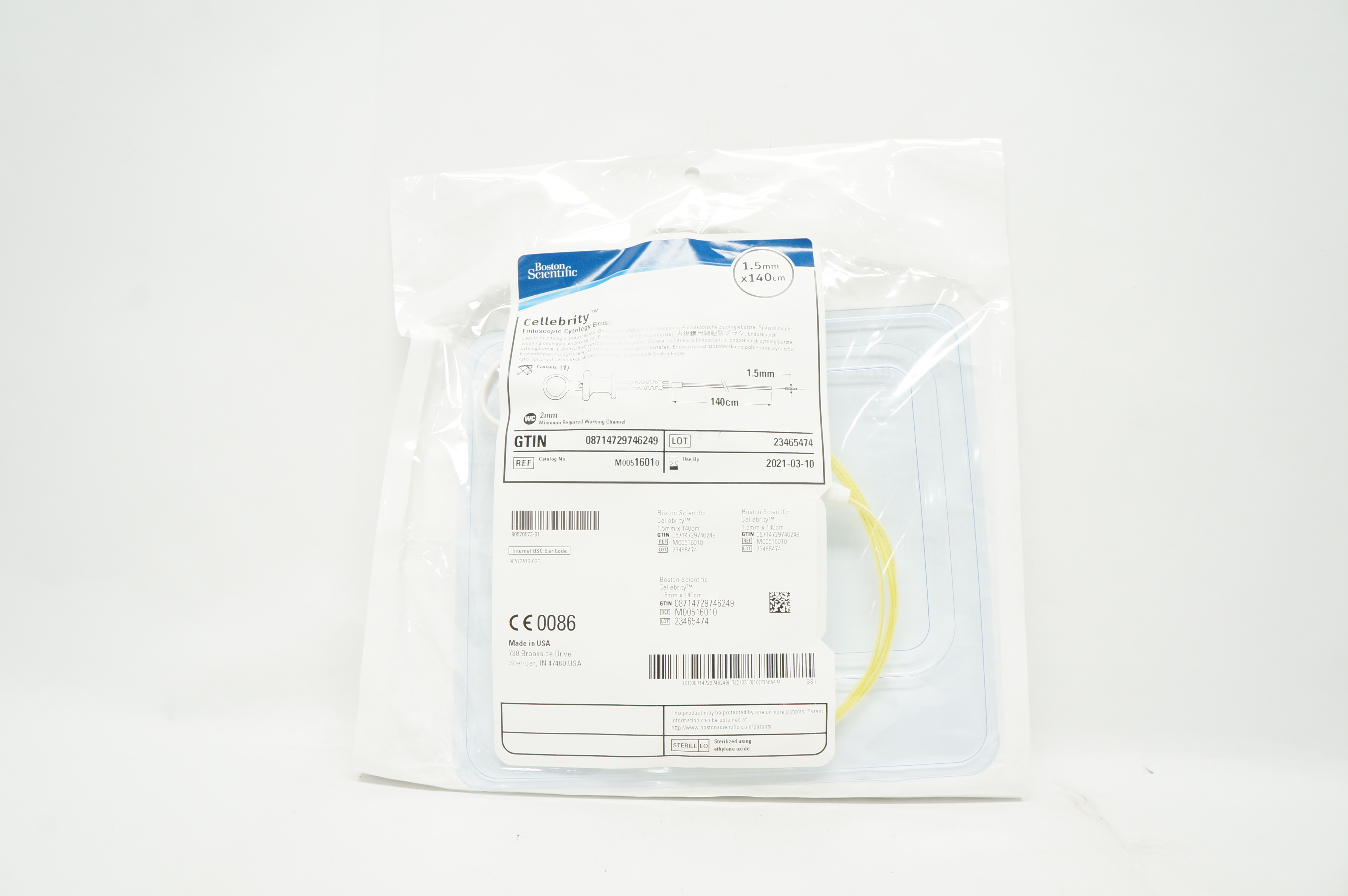 Boston Scientific 1601 Cellebrity Endoscopic Cytology Brush 1.5mmx140cm (x)