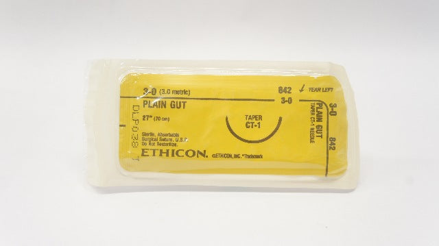 Ethicon 842 3-0 Plain Gut Surgical Stre 27inch, CT-1 Taper Ndle