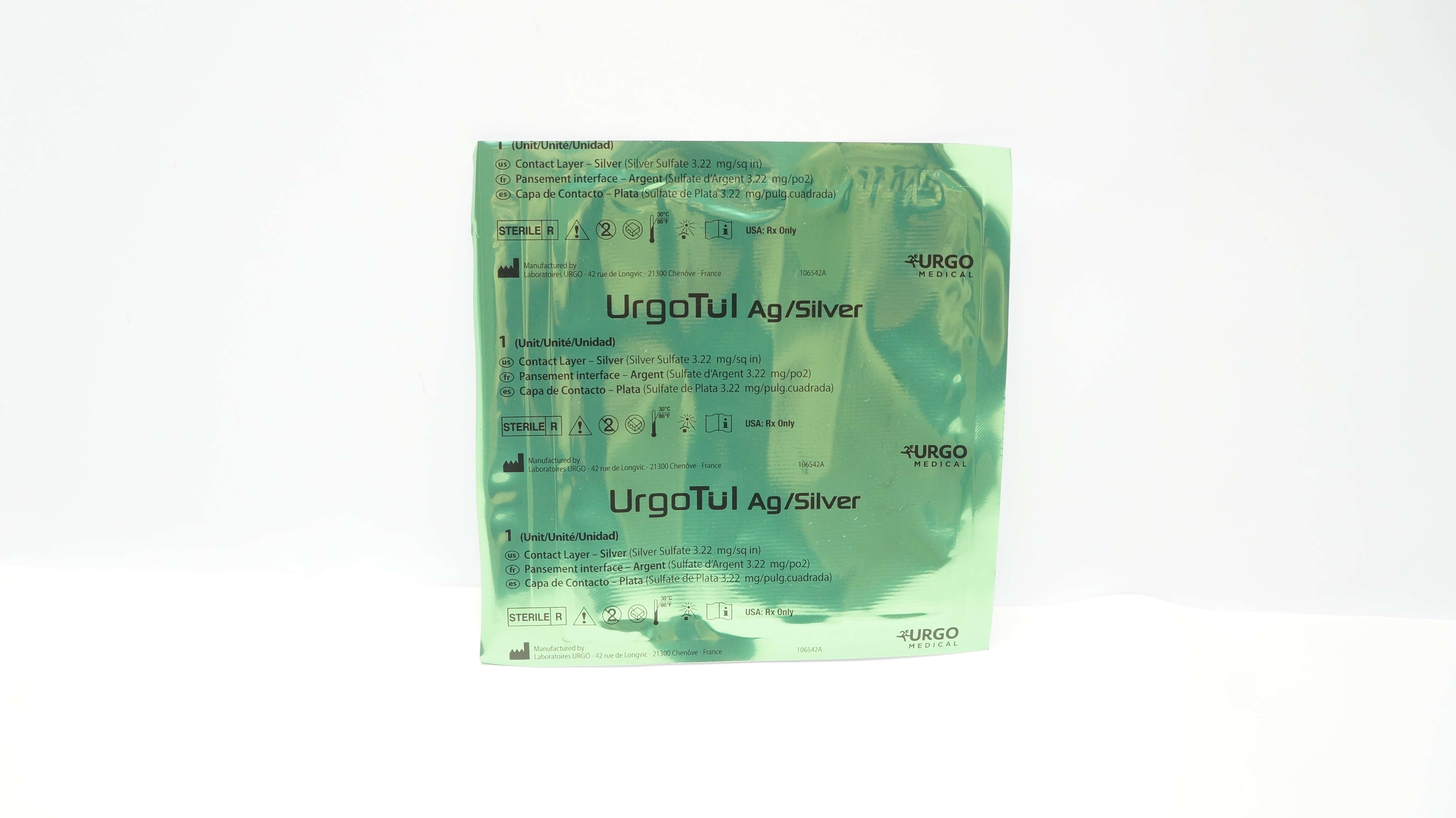 Urgo Medical 509341 UrgoTul Ag/Silver Contact Layer Sillver 4 x 5inch