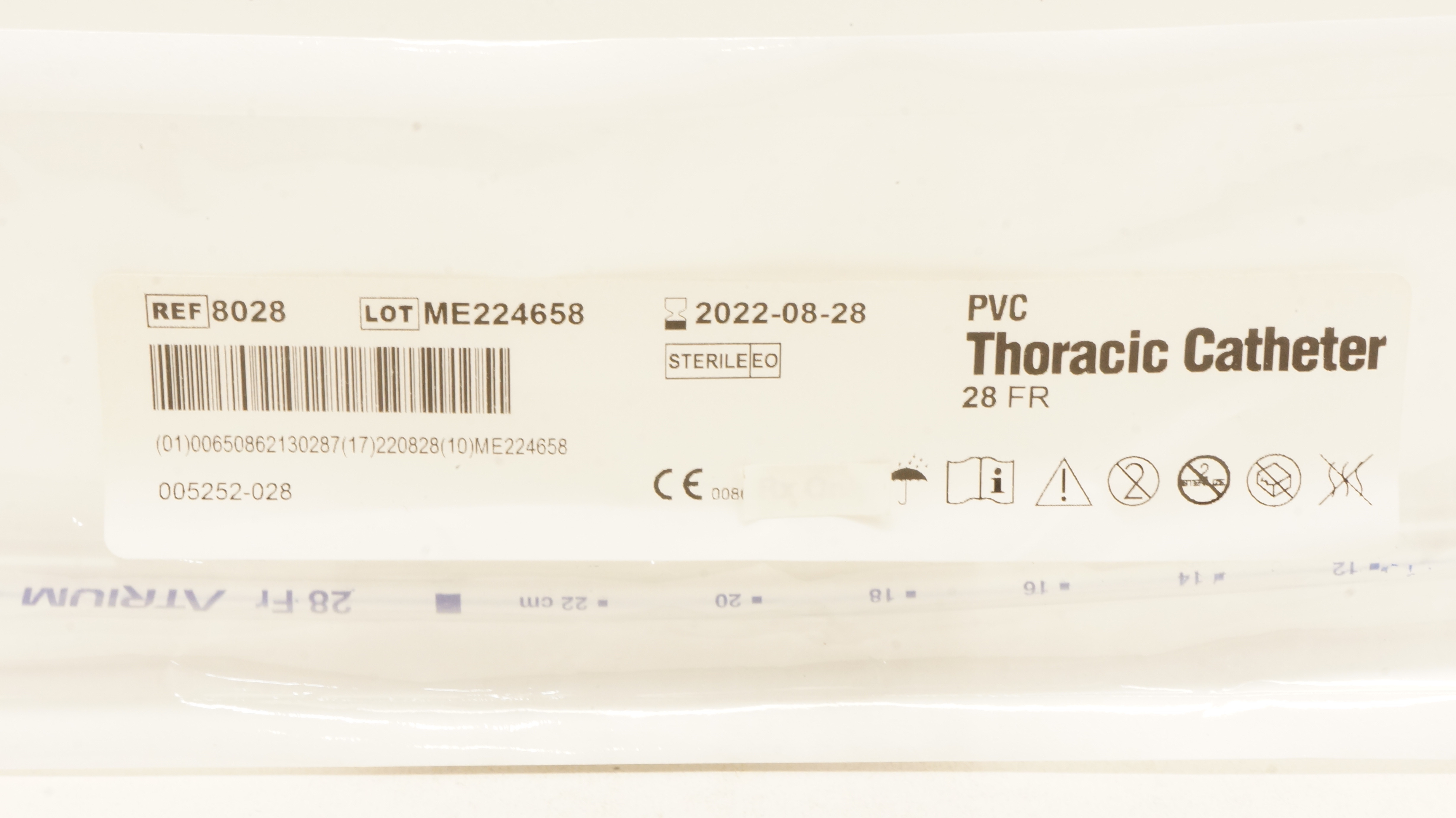 Atrium 8028 PVC Thoracic Cath. 28FR