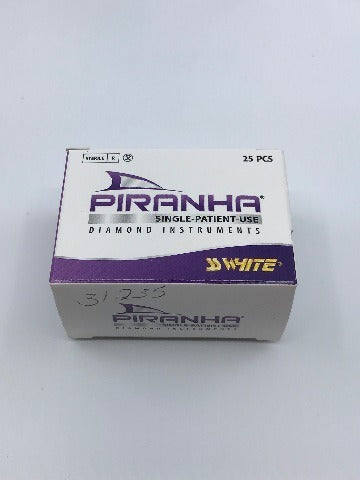 SS White 862-012CR Piranha Single Use Diamond, Flame, Coarse ~ Box of 25