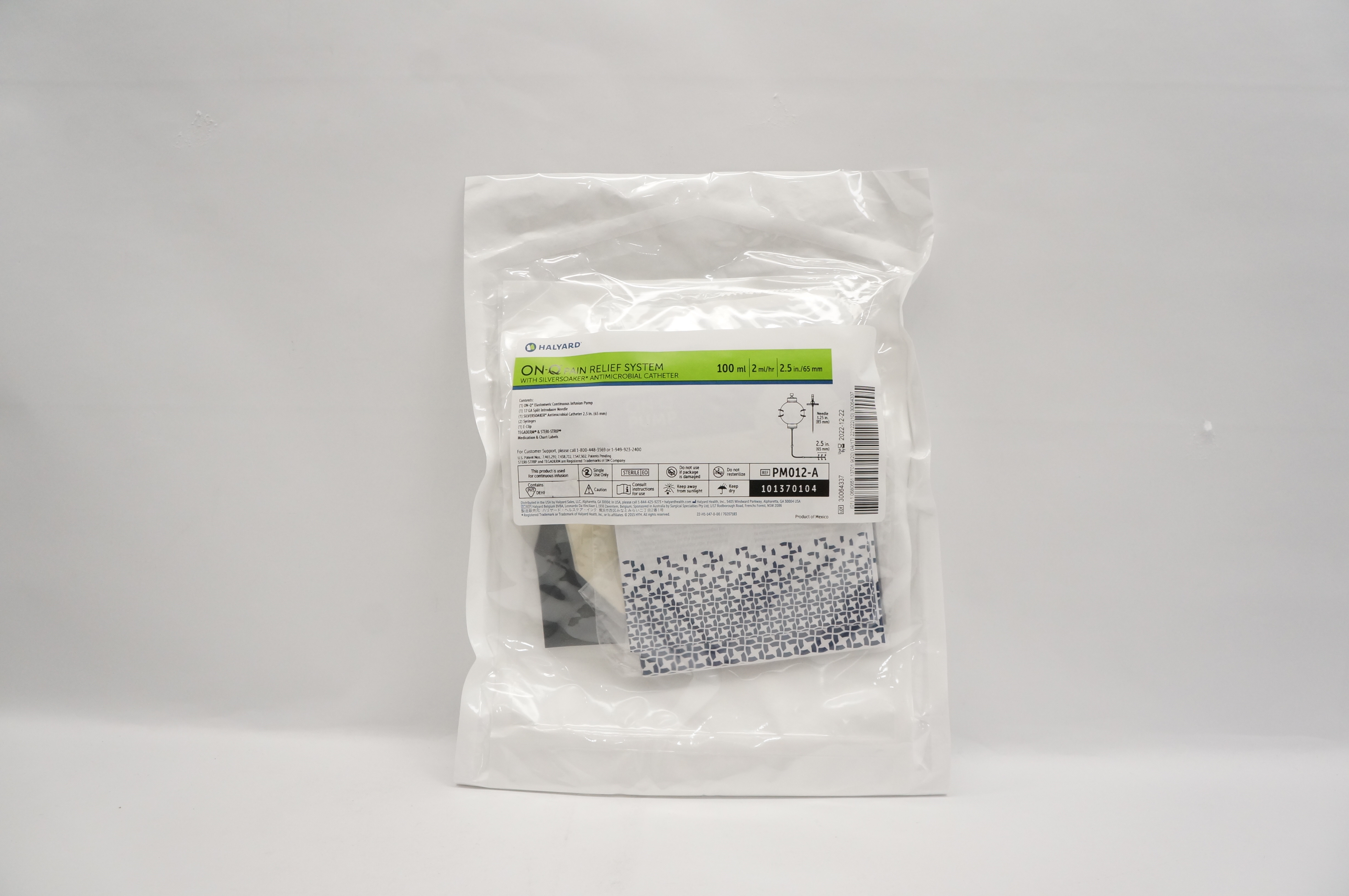 Halyard PM012-A On-Q Pain Relief System with Cath 100ml Ndle 3.25in. 2.5in.