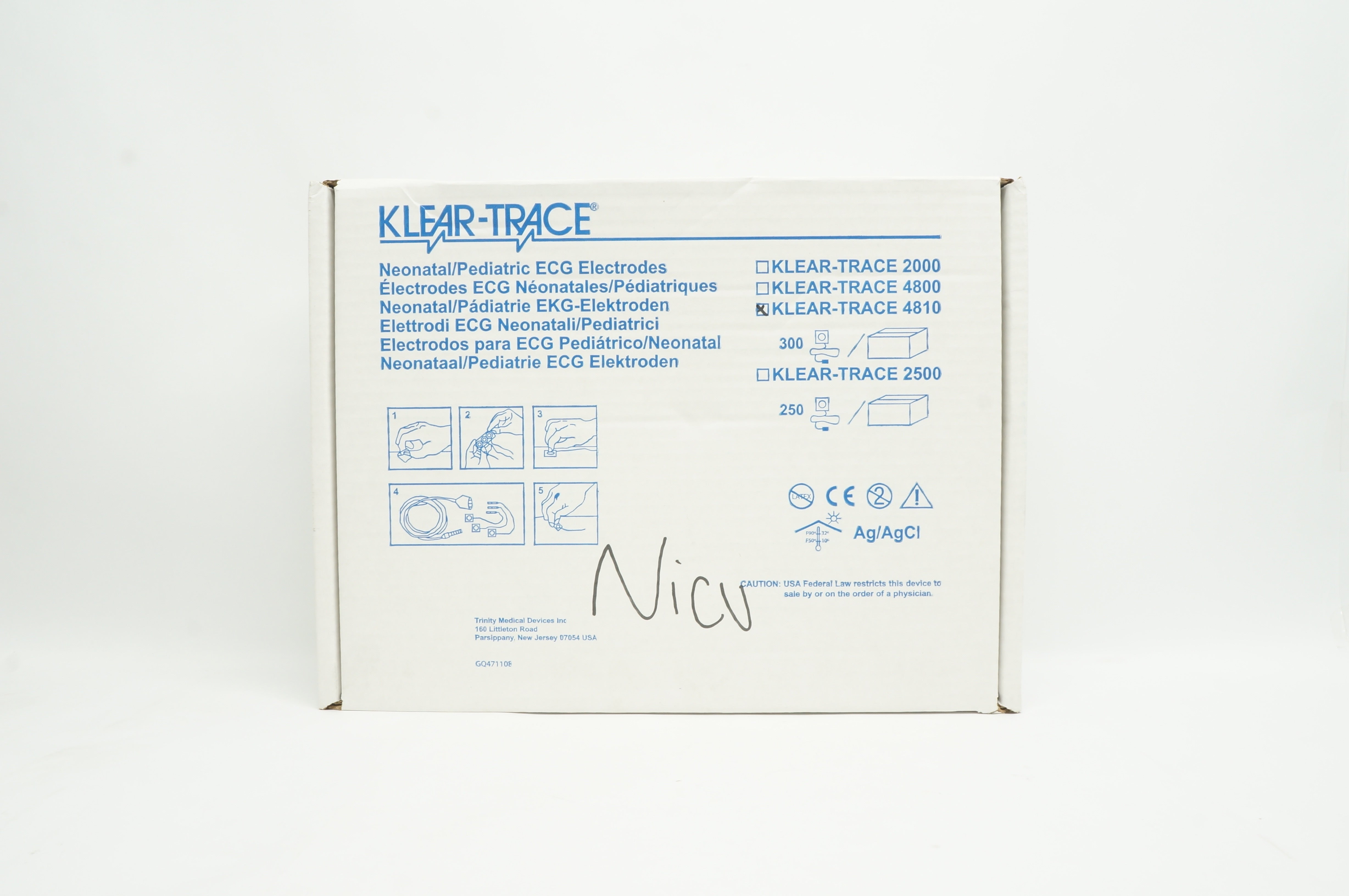 Trinity 4810 Klear-Trace Neonatal/Pediatric ECG Electrodes - Box of 300 (x)