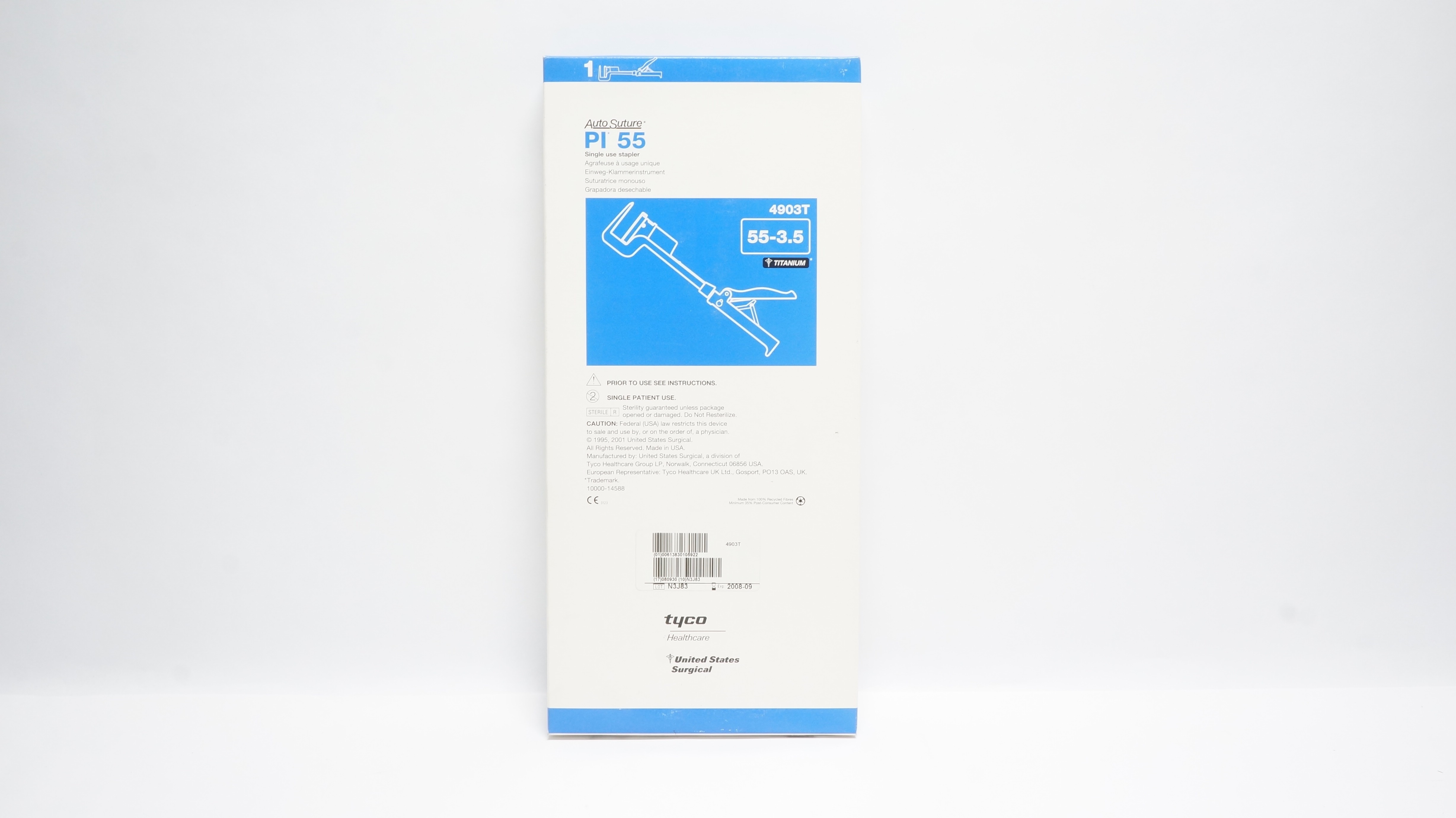 Tyco Healthcare 4903T PI 55 Single Use Stapler 55-3.5 (x)