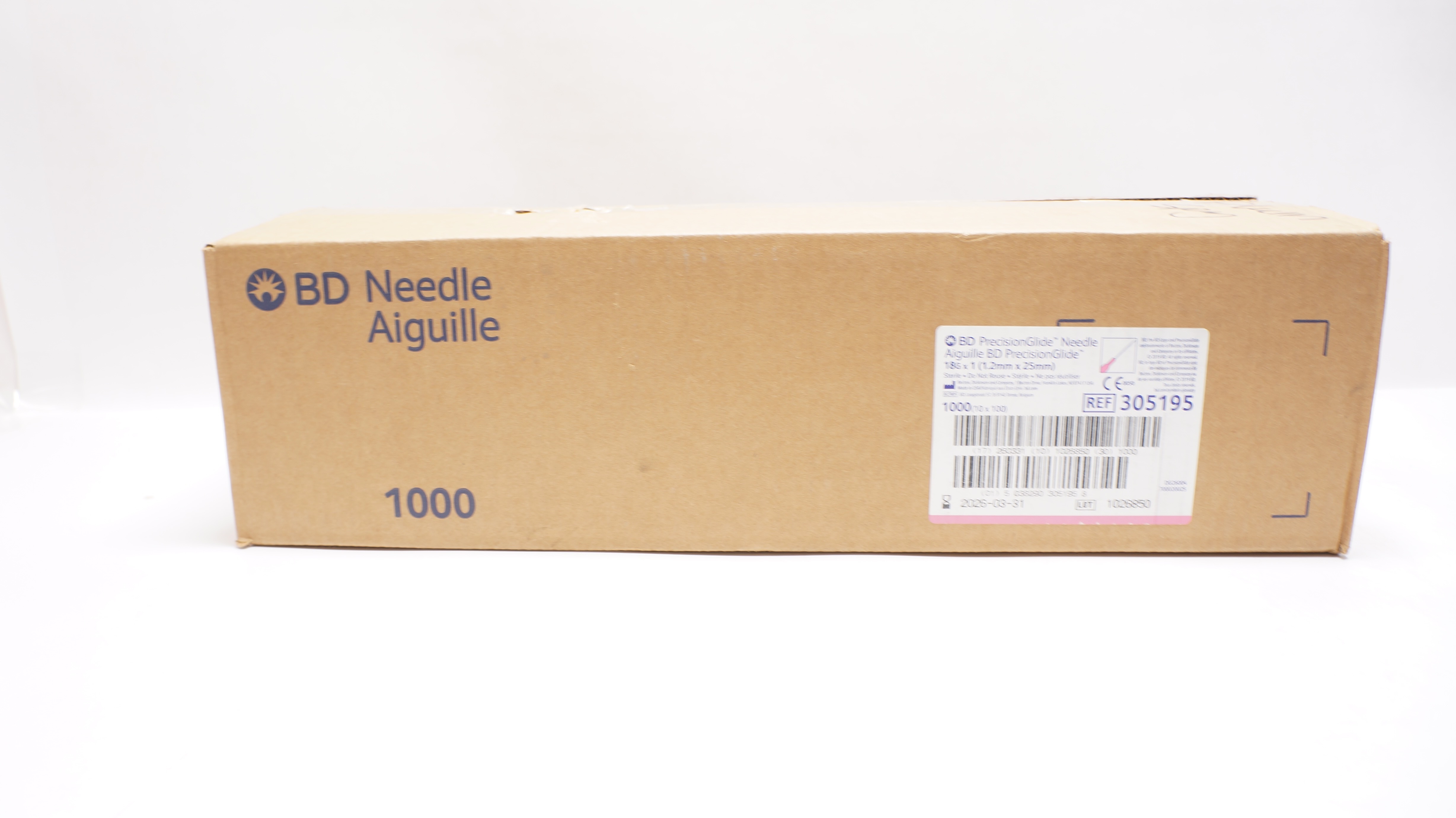 BD 305195 Precision Glide Ndle 18G x 1 - Box of 1000