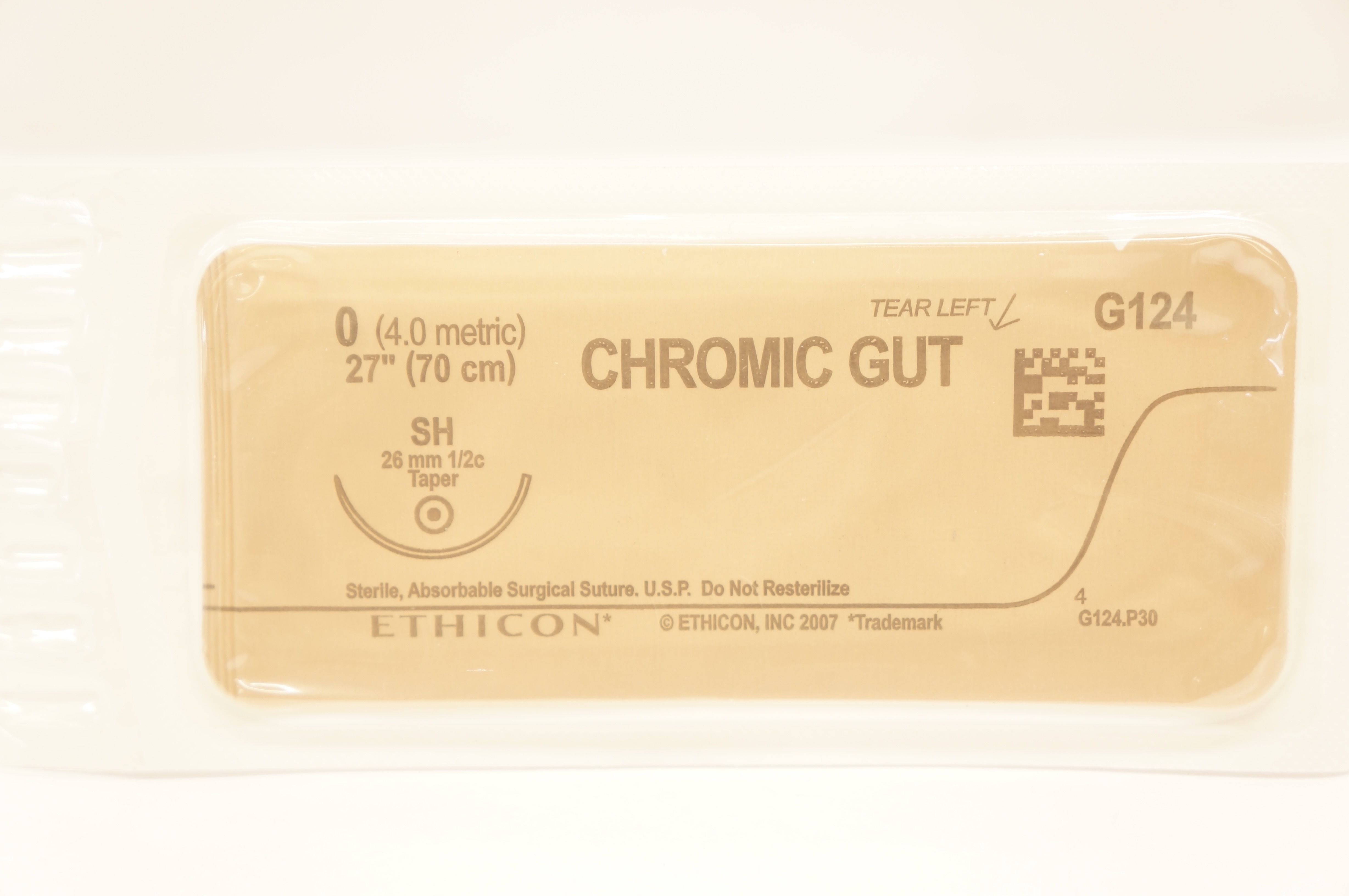 Ethicon G124 0 Chromic Gut Surgical Stre SH 26mm 1/2 Taper, 27inch (x)