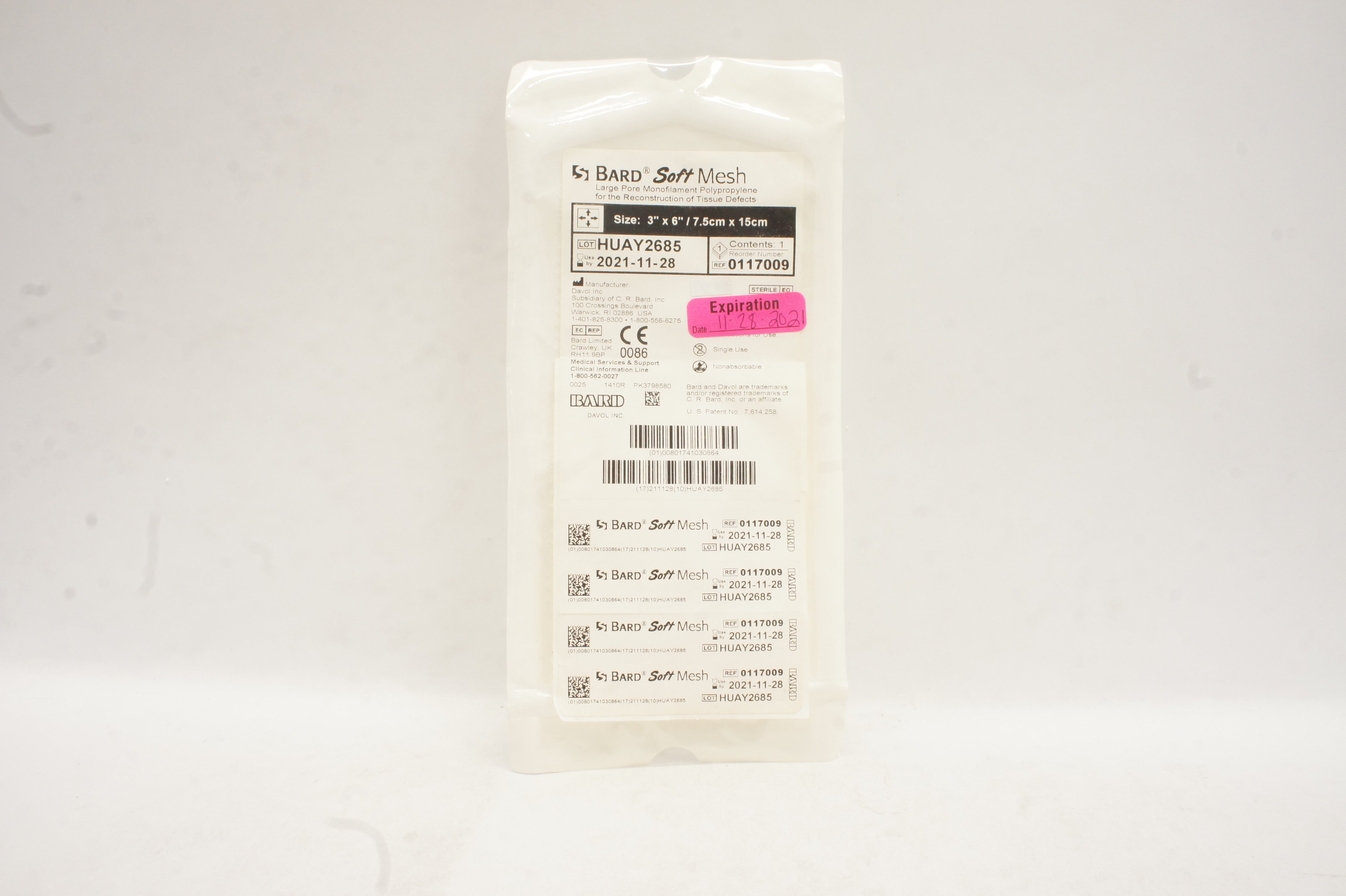 Bard 0117009 Soft Mesh 3inch x 6inch
