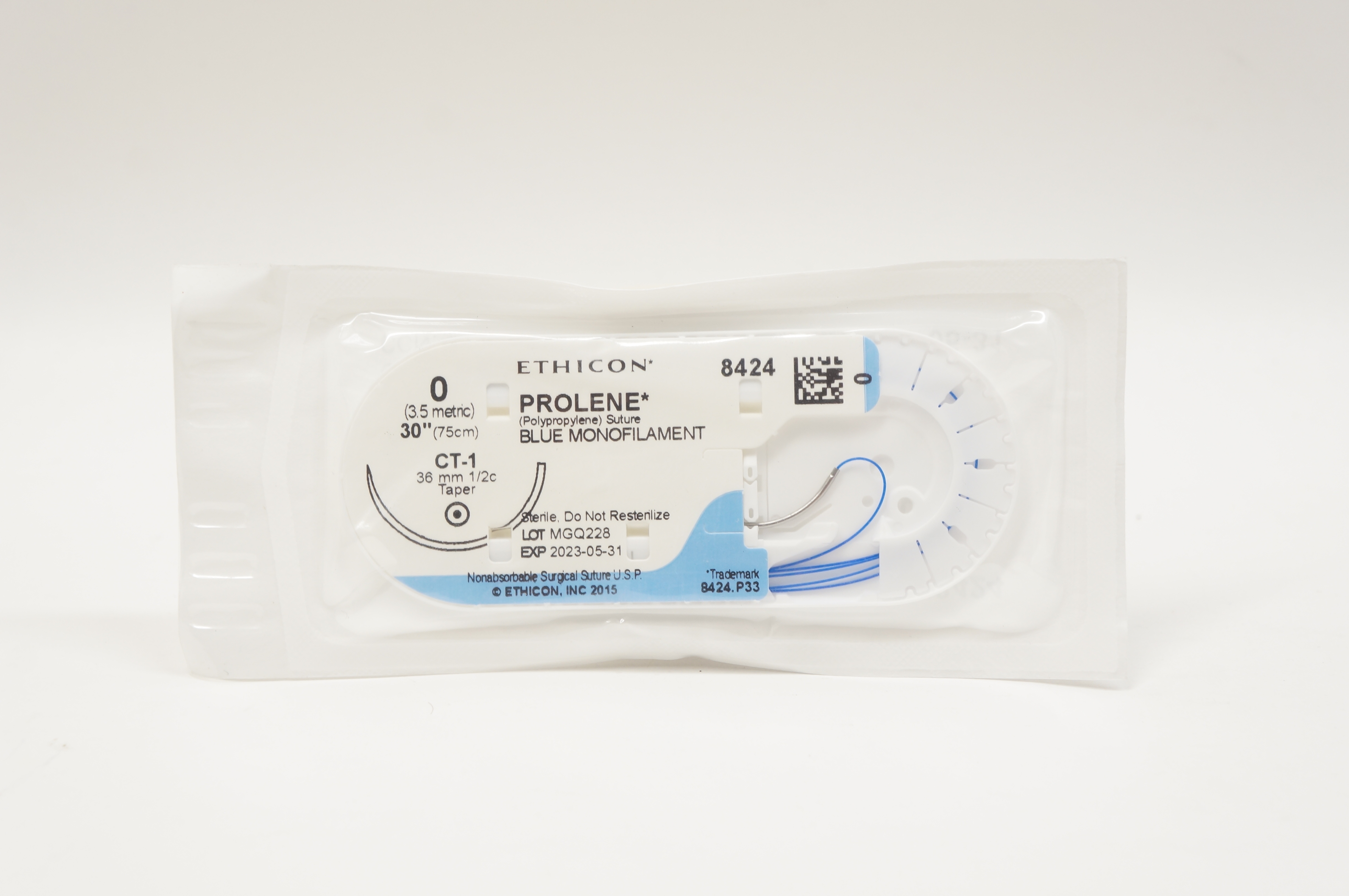 Ethicon 8424 0 PROLENE, CT-1, 36mm 1/2c Taper, 30inch