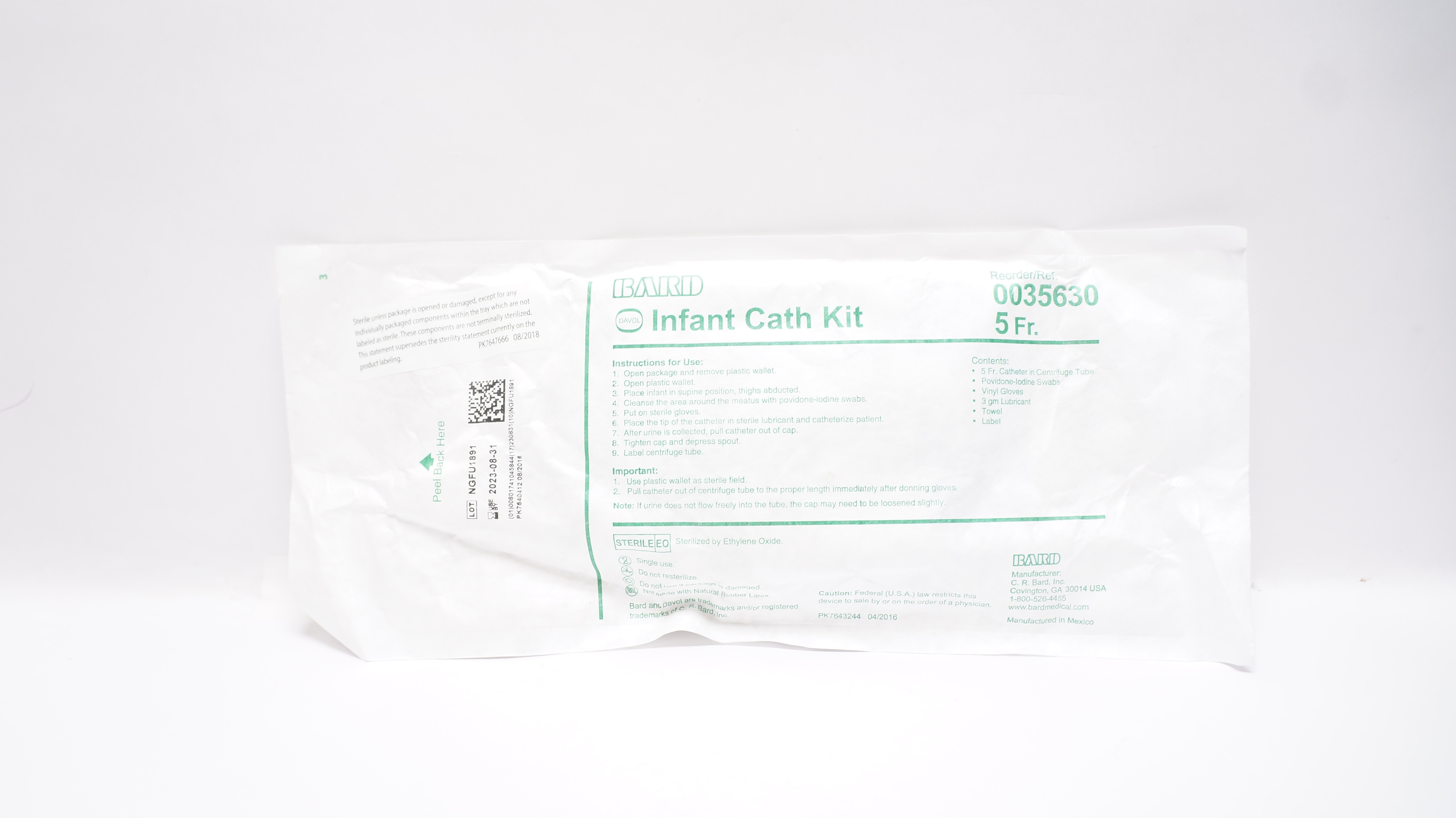 Bard 0035630 Infant and Pediatric Cath. Kits 5Fr.