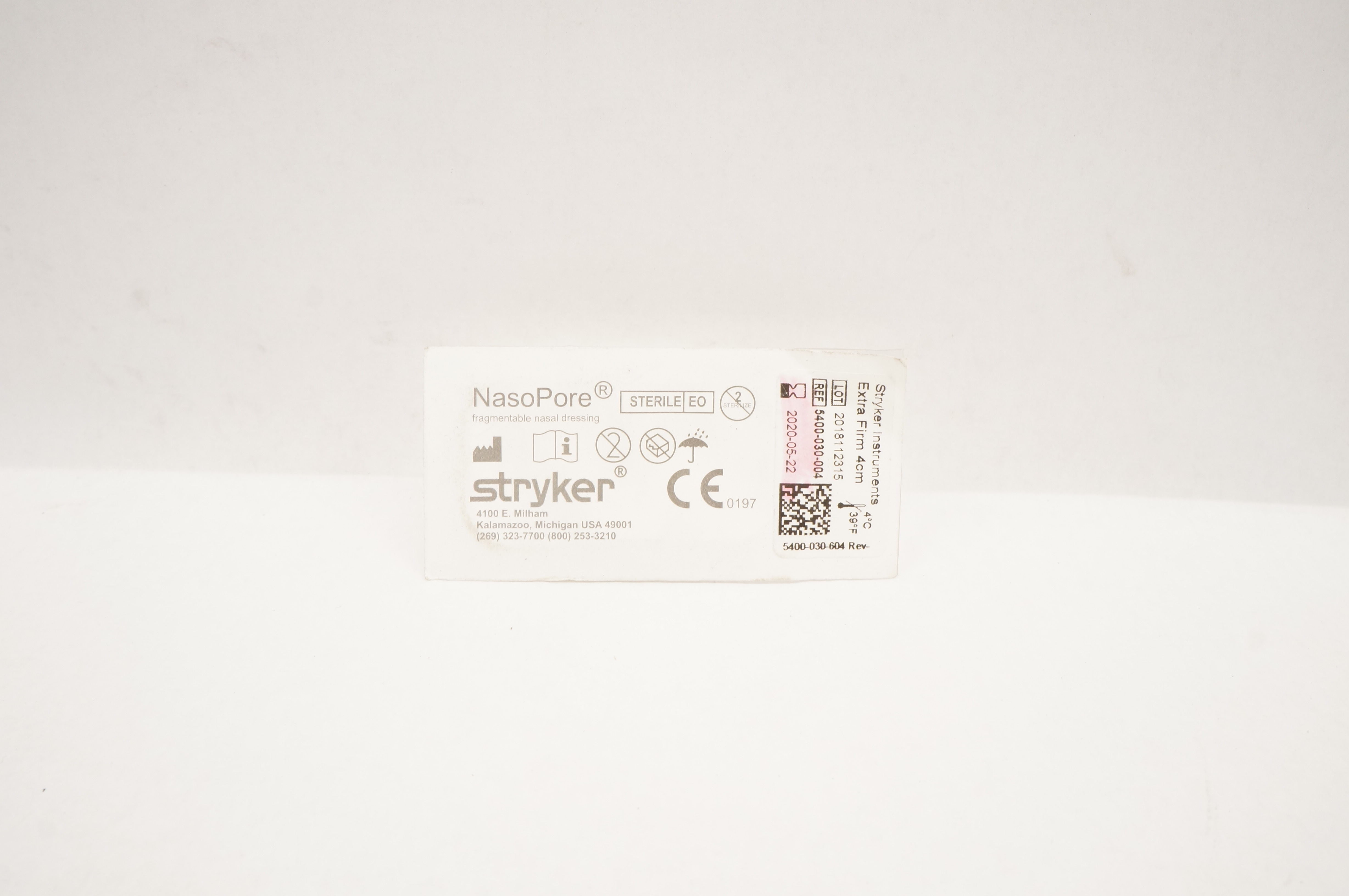 Stryker 5400-030-004 NasoPore Fragmentable Nasal Dressing, Extra Firm 4cm (x)