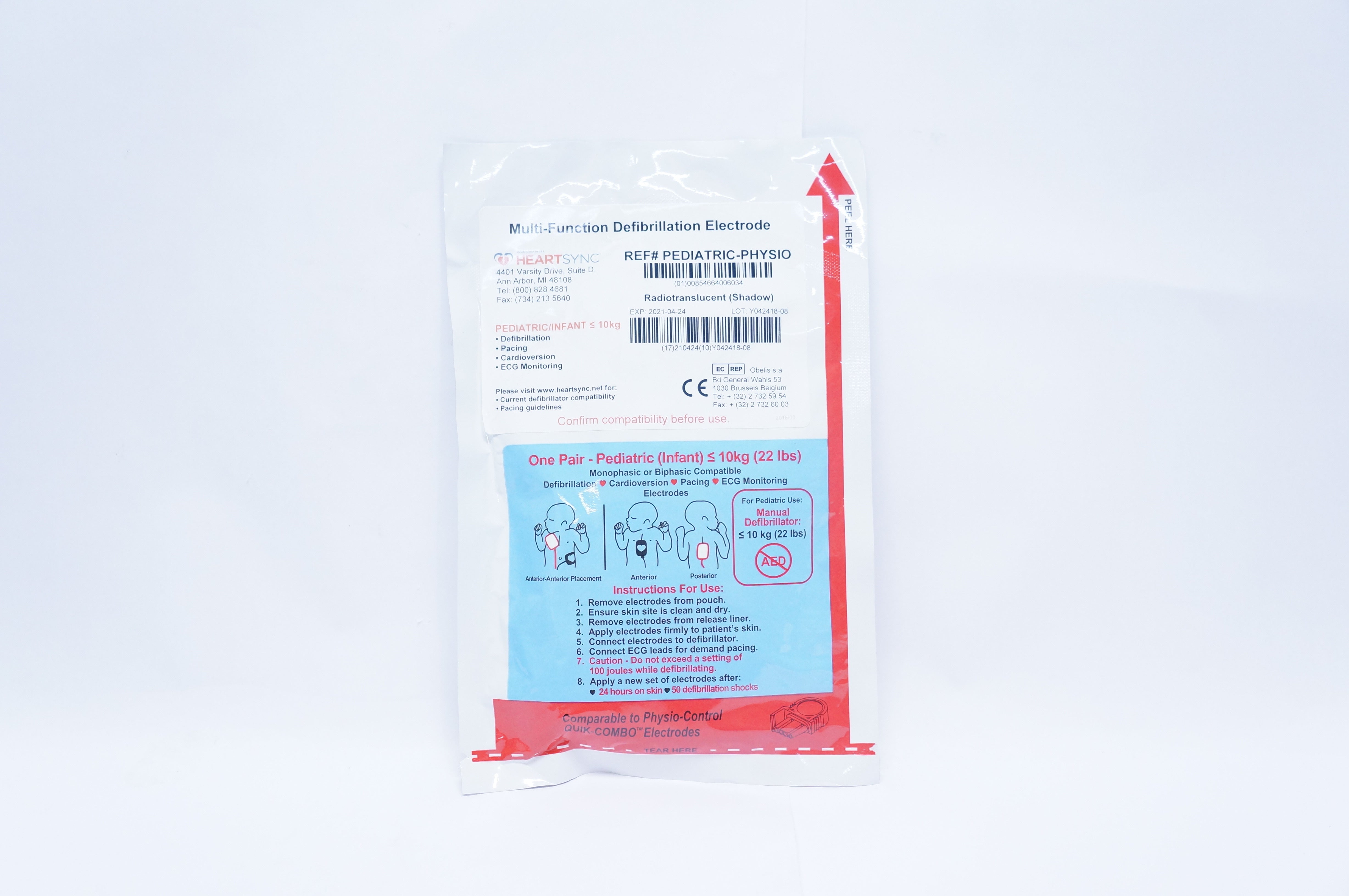 HeartSync PEDIATRIC-PHYSIO Multi-Function Defibrillation Electrode Pediatric