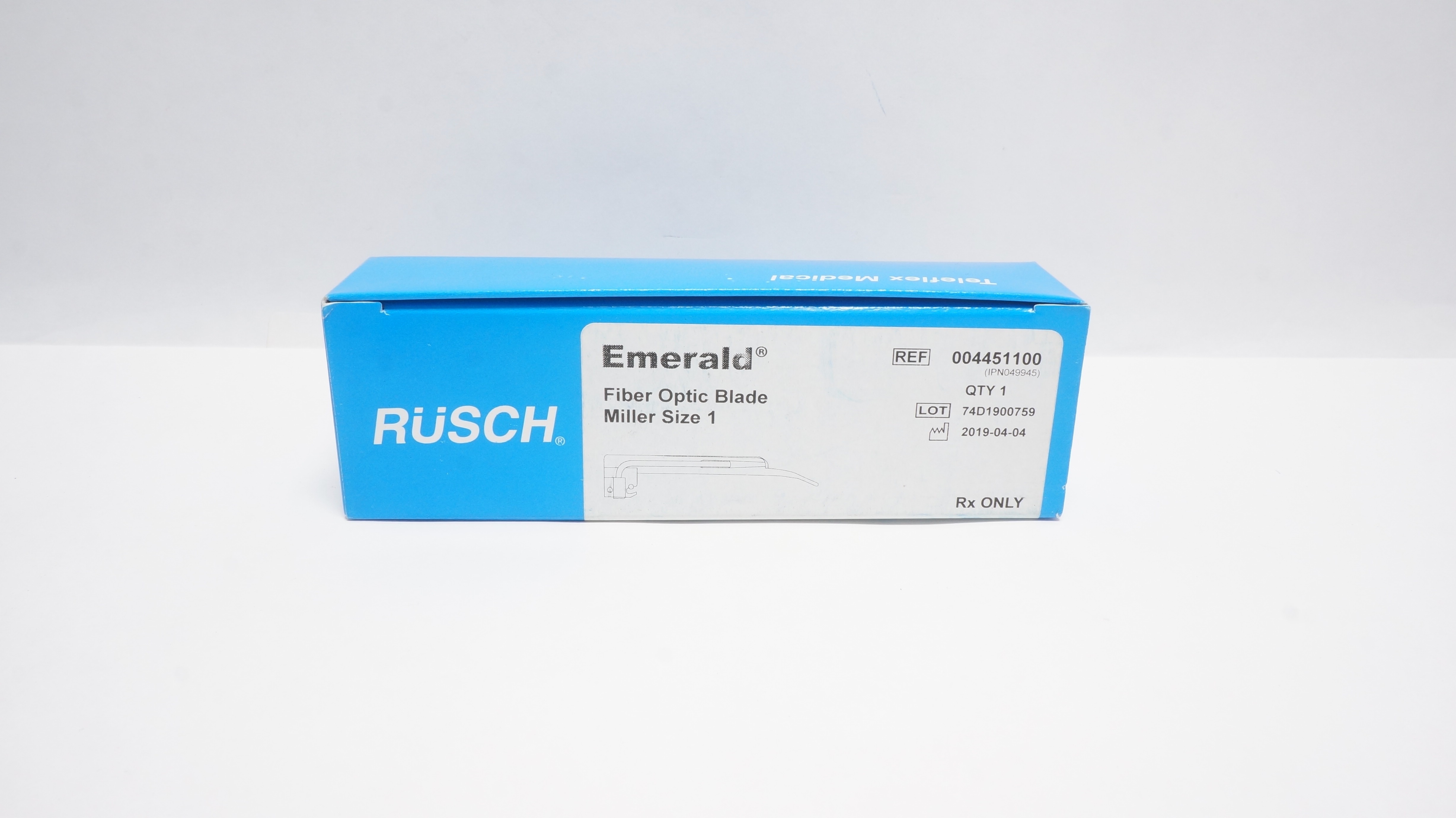Teleflex 004451100 Rusch Emerald Fiber Optic Blade Miller Size 1