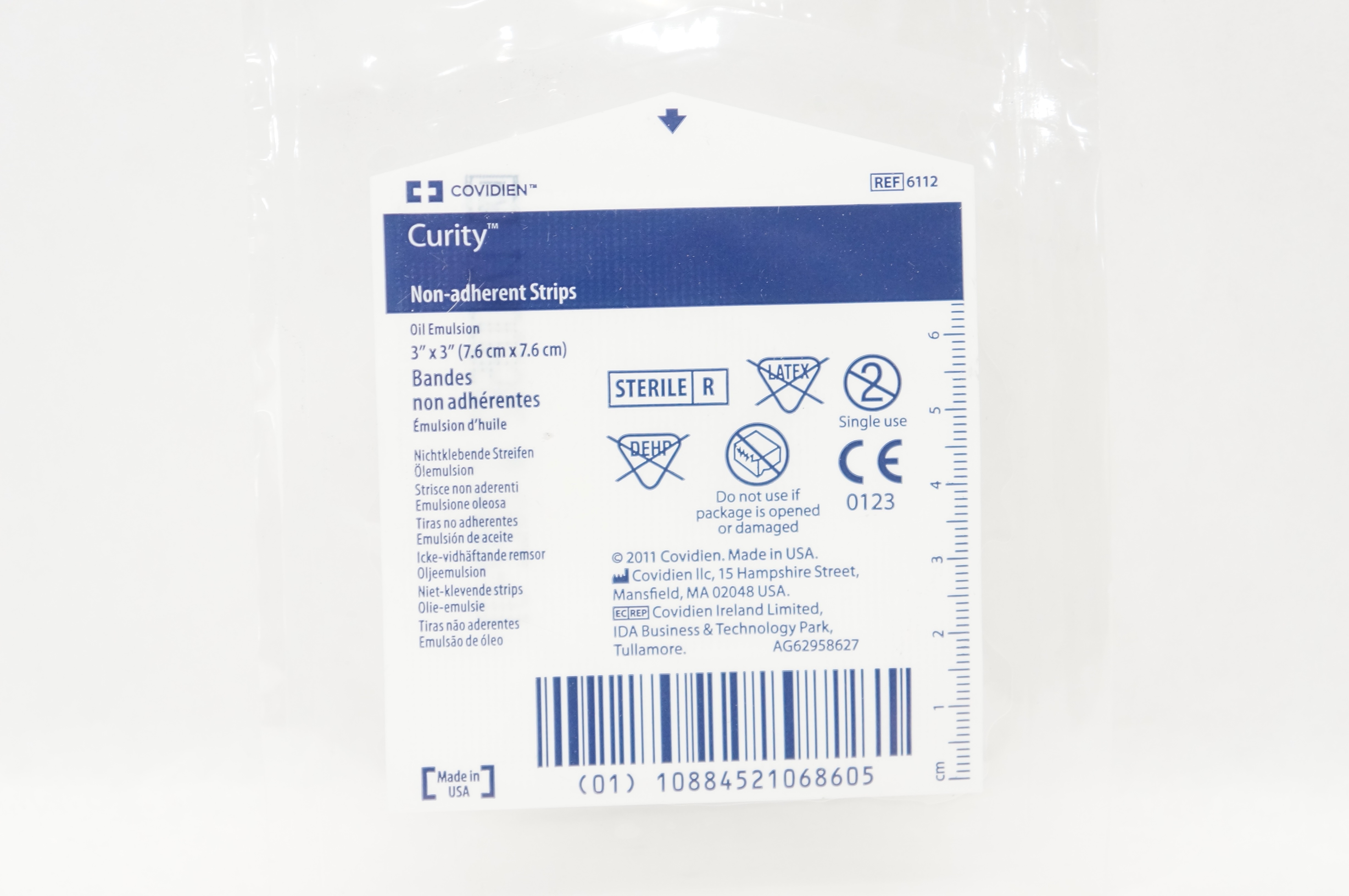 Covidien 6112 Curity Non-Adherent Strips Oil Emulsion 3inch x 3inch (x)