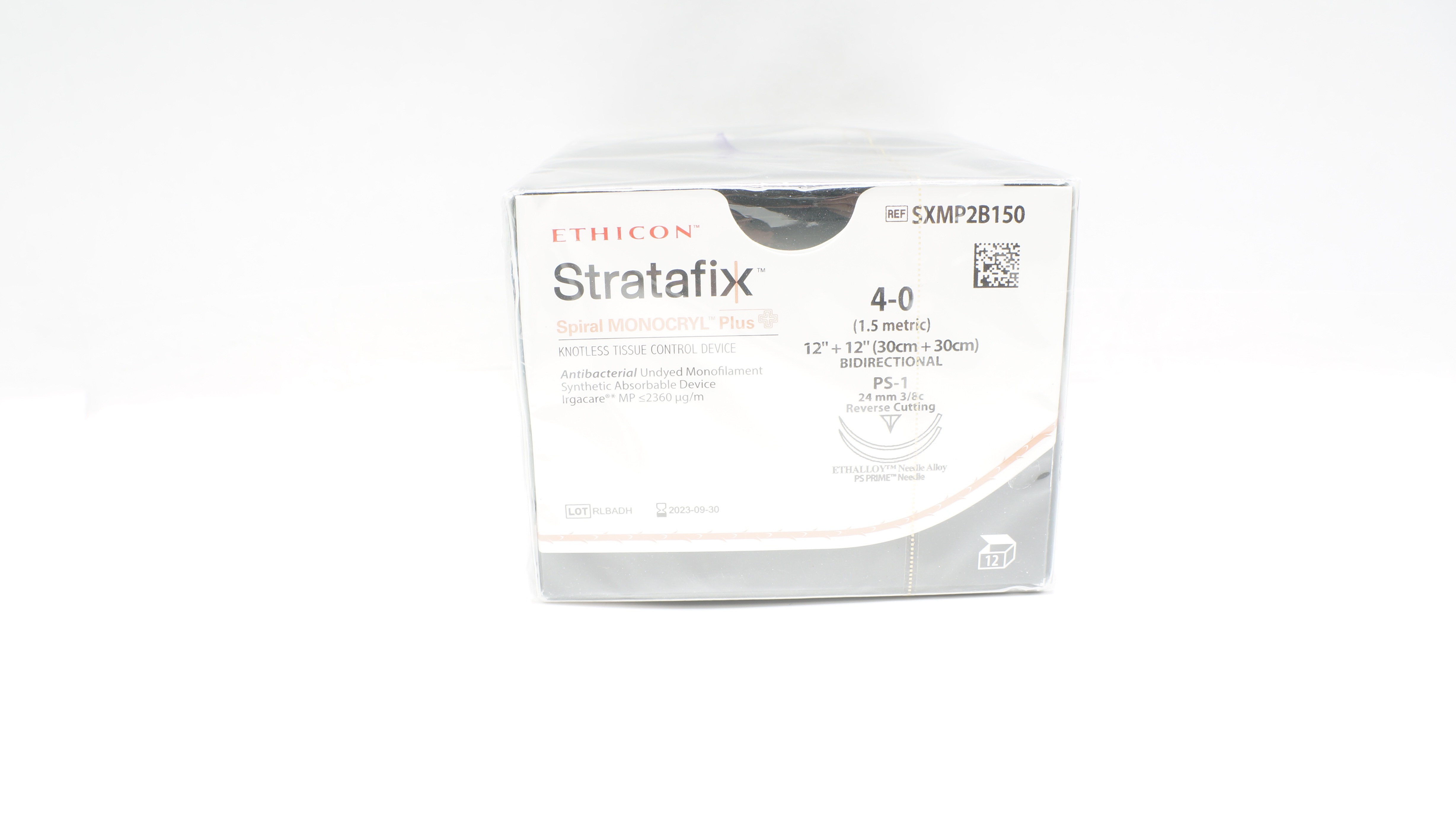 Ethicon SXMP2B150 4-0 Monofilament PS-1 24mm 3/8c Reverse Cutting(x) - Box of 12