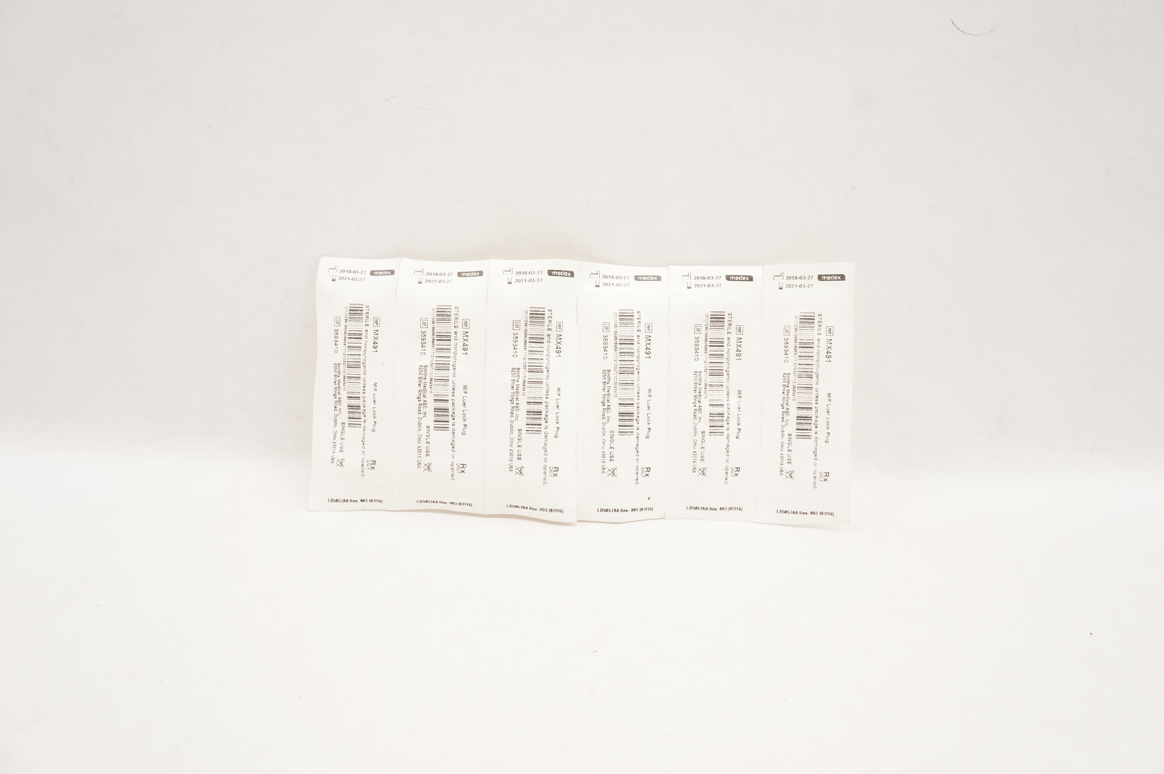 Smiths Medical MX491 Medex M/F Luer Lock Plug (x) - Pack of 6