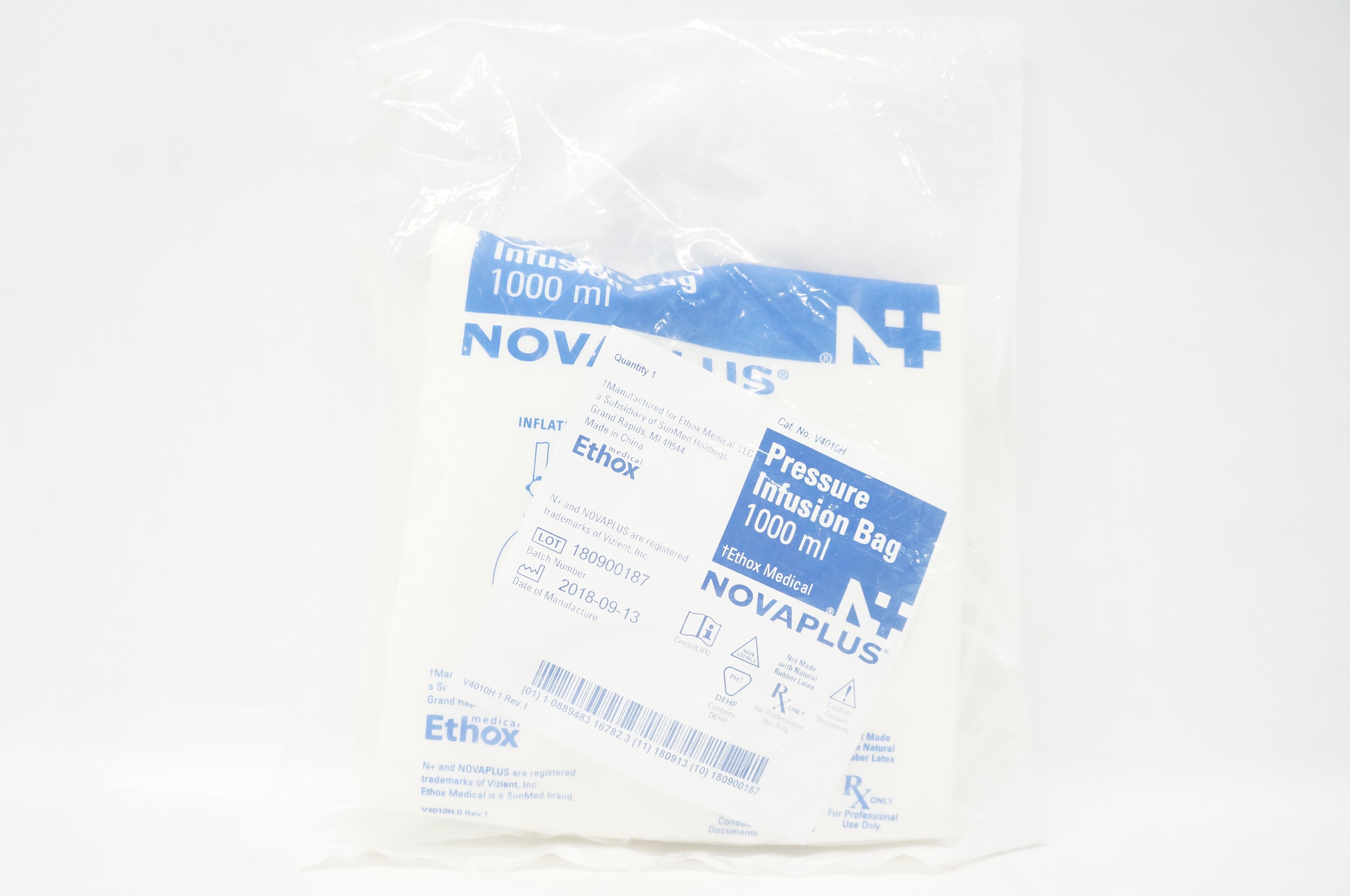 SunMed V4010H Ethox Novaplus Pressure Infusion Bag 1000ml