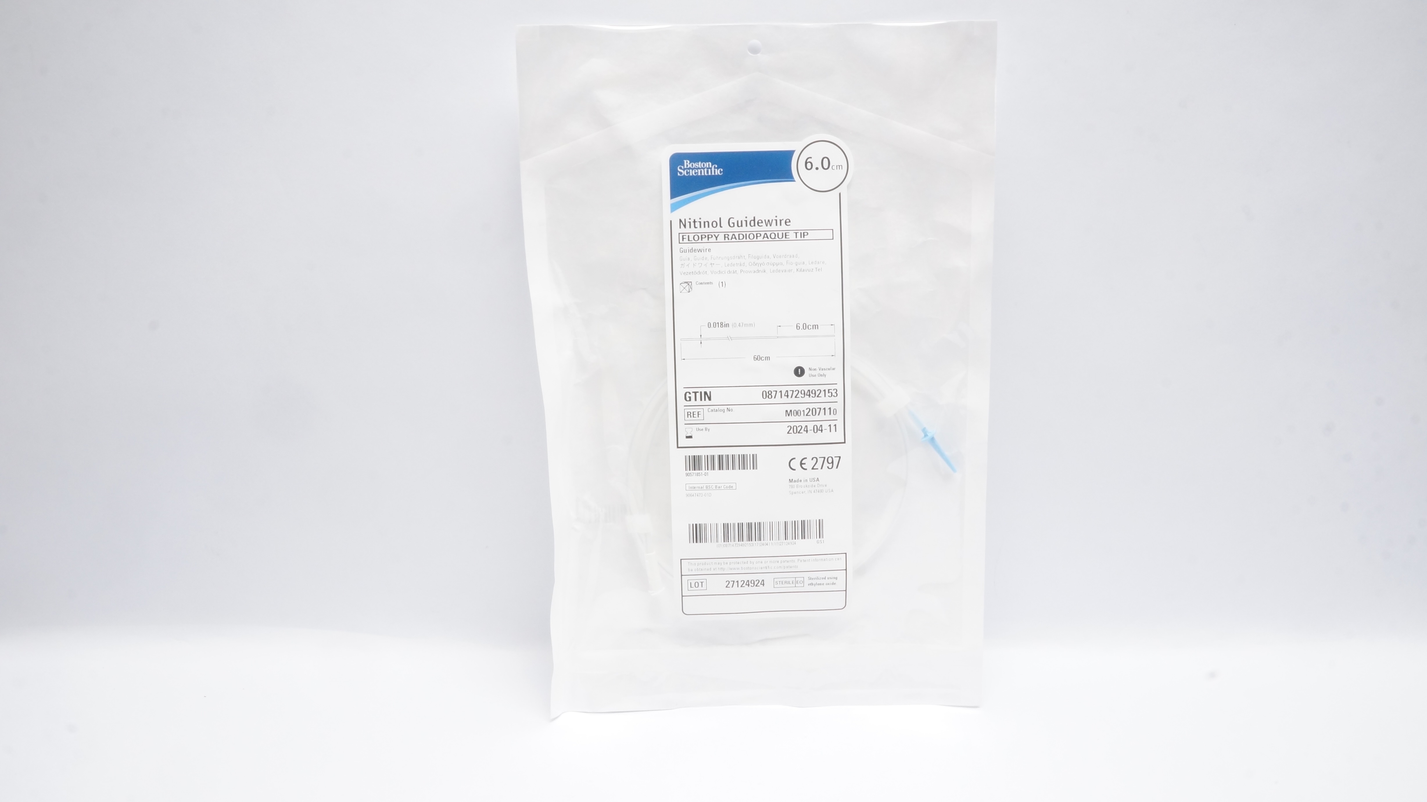 Boston Scientific M001207110 Nitinol Guidewire Floppy Radiopaque Tip 6.0cm (x)