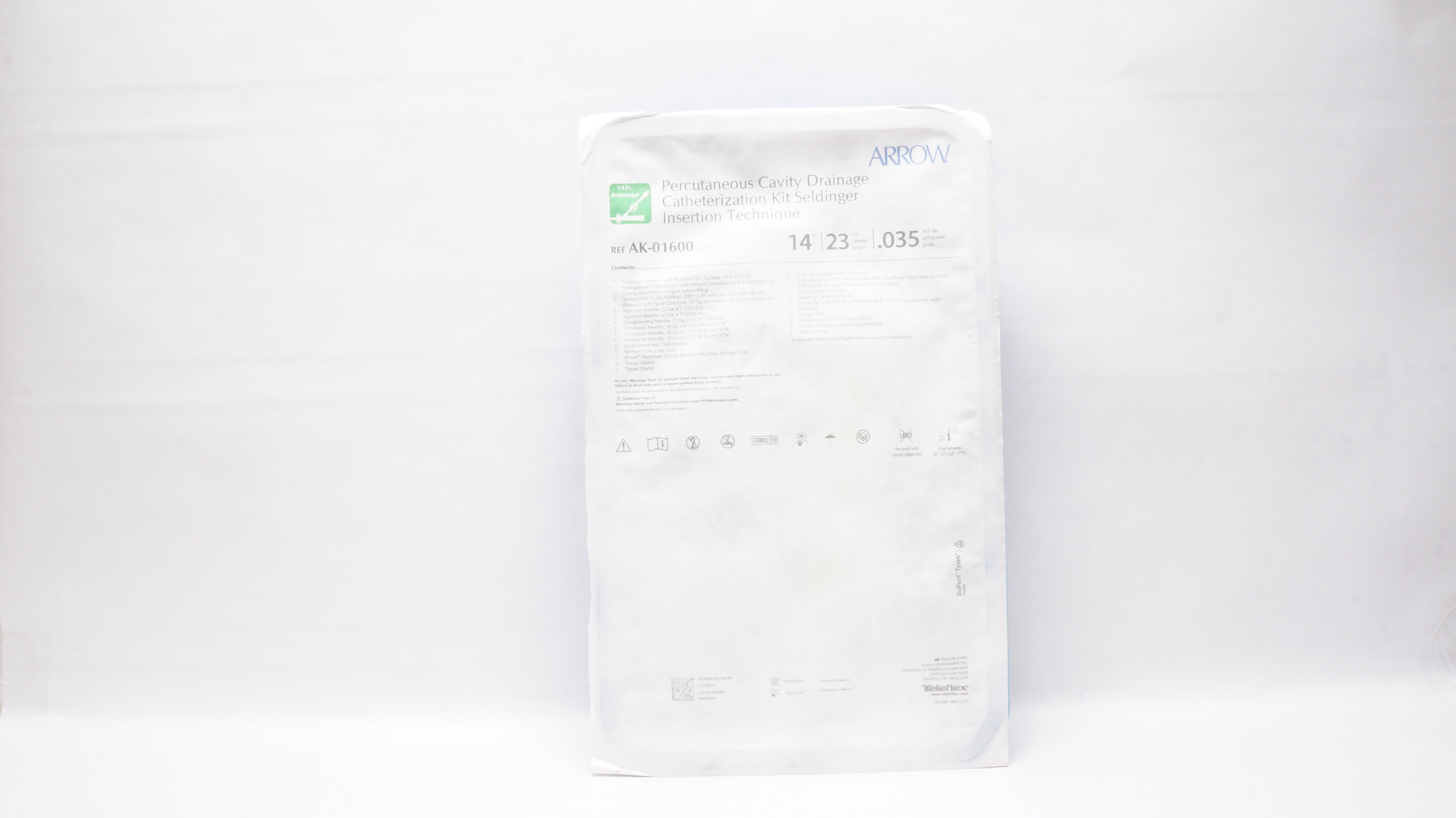 Arrow AK-01600 Percutaneous Cavity Drainage Cath. Kit 14Fr x 23cm (x)