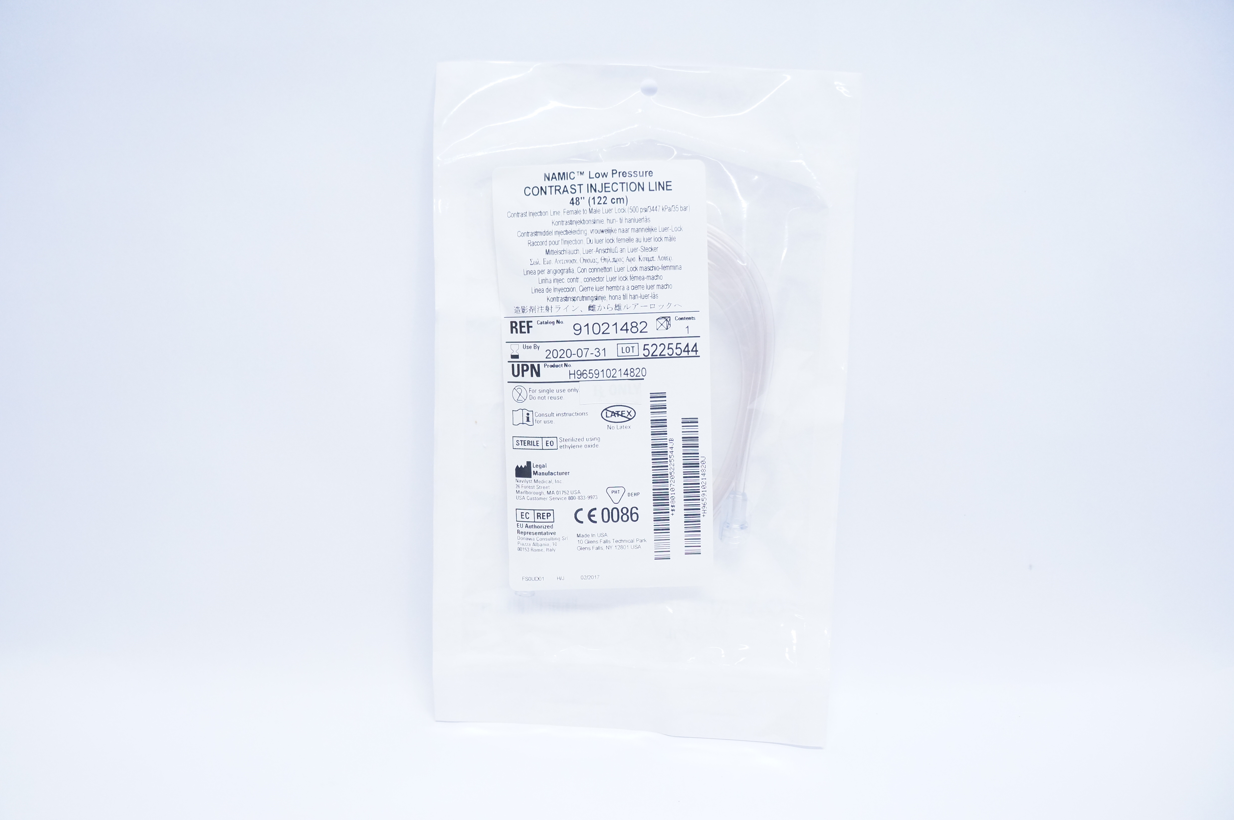 Navilyst Medical 91021482 Namic Low Pressure Contrast Injection Line 48inch (x)
