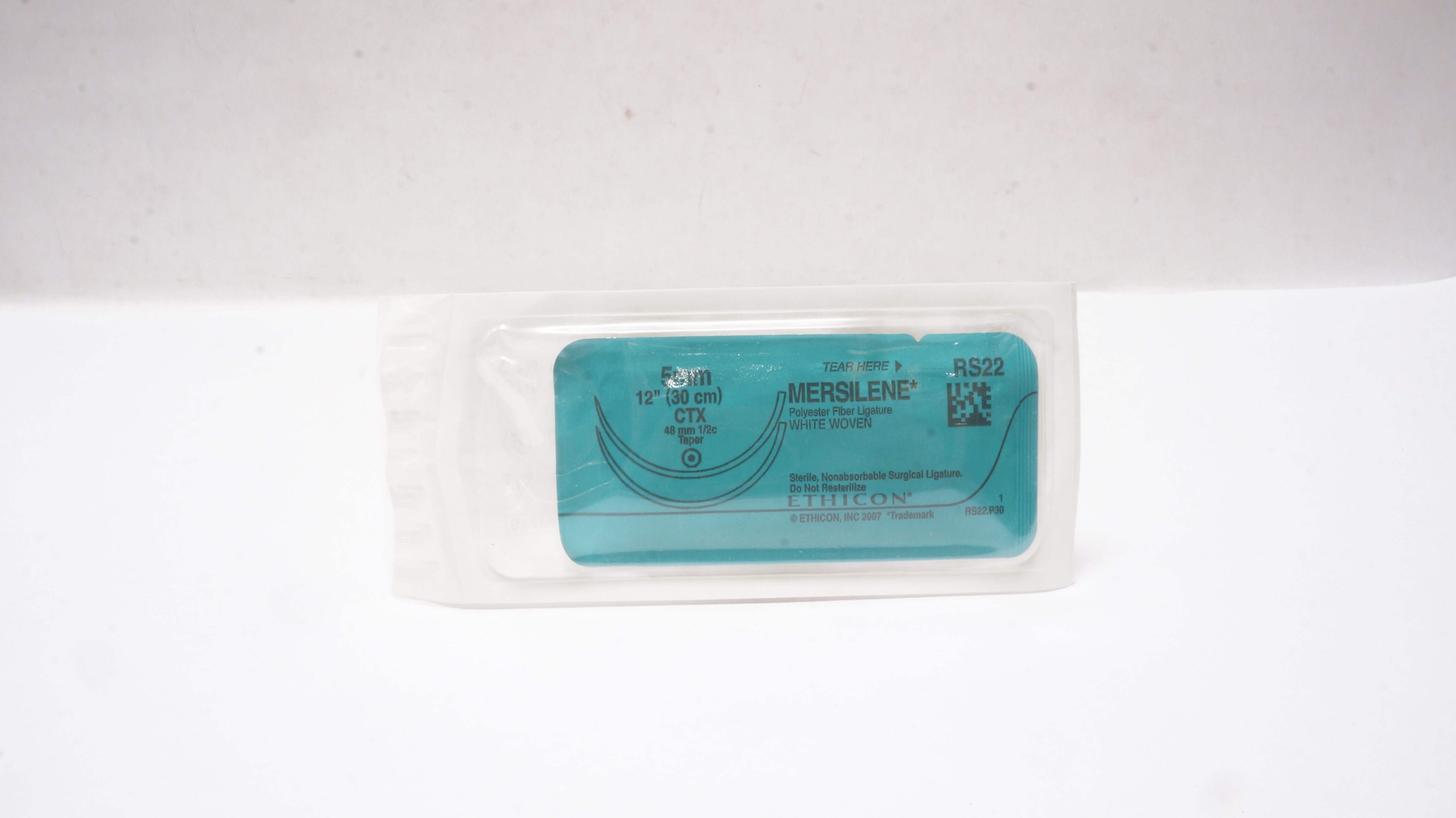 Ethicon RS22 Mersilene Polyester Fiber Ligature CTX 48mm 1/2c 12in (x)