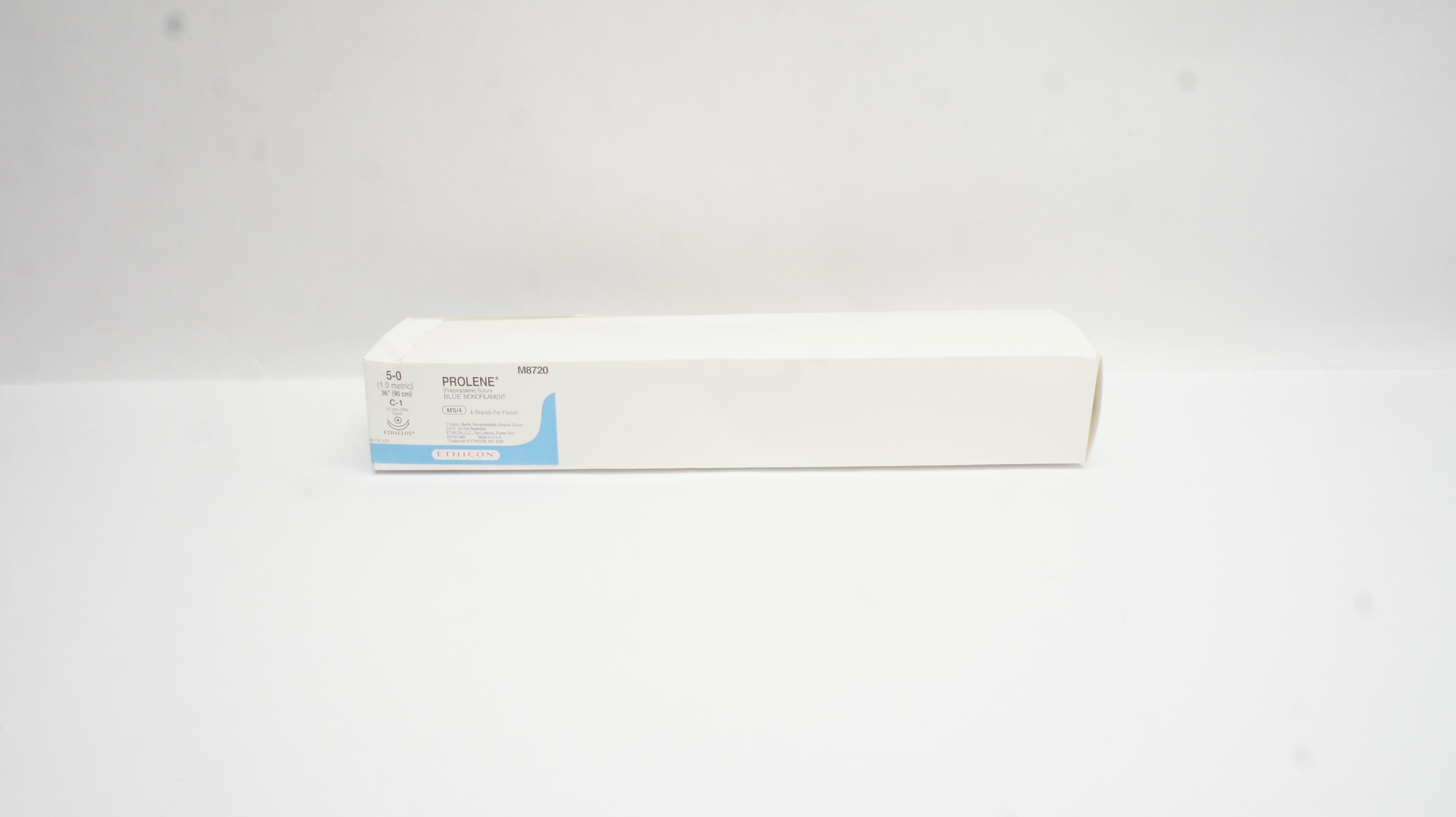 Ethicon M8720 5-0 Prolene Stre C-1 13mm 3/8c Taper, 36inch (x) - Box of 12