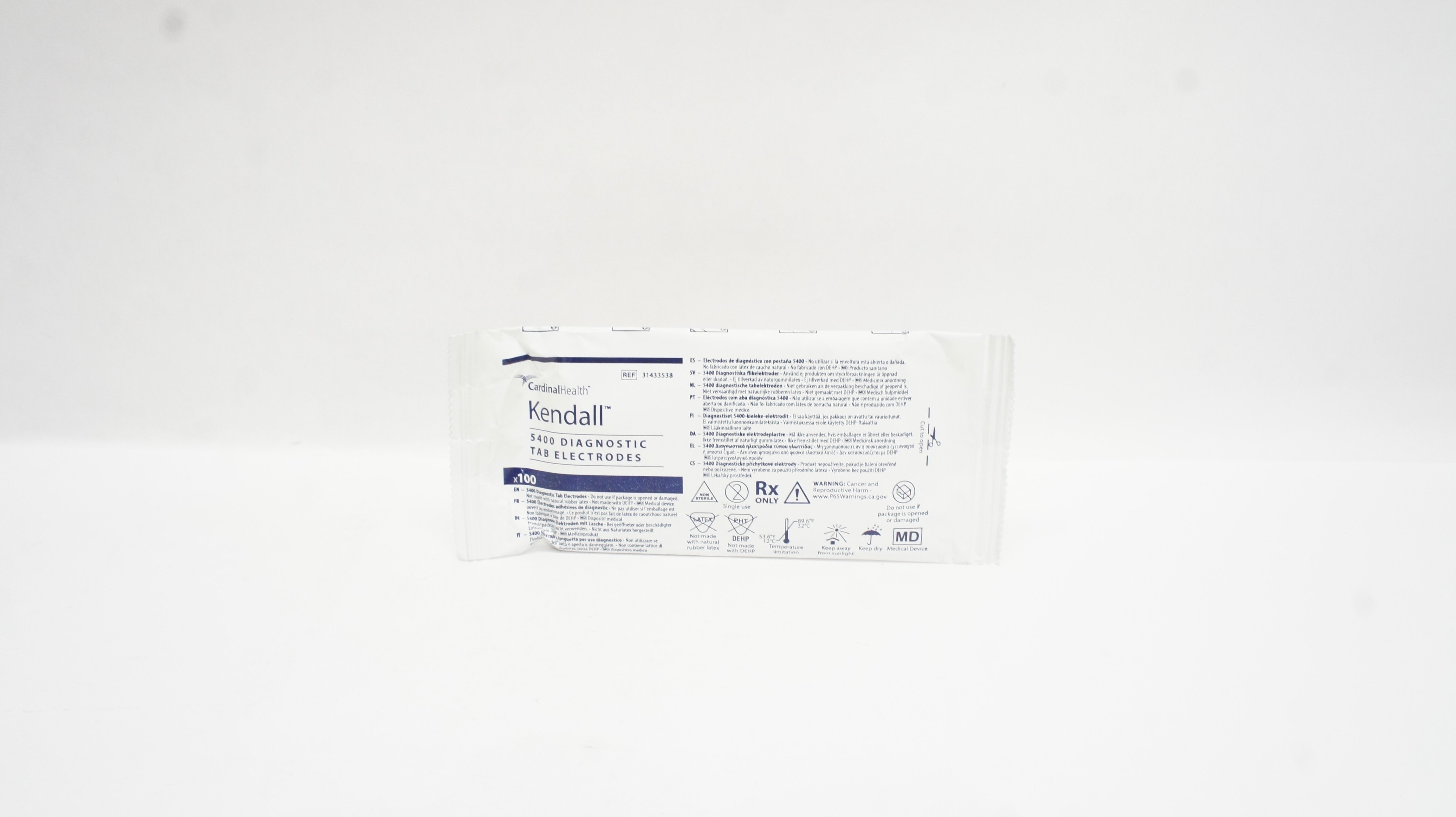 Cardinal Health 31433538 Kendall 5400 Diagnostic Tab Electrodes - Pack of 100