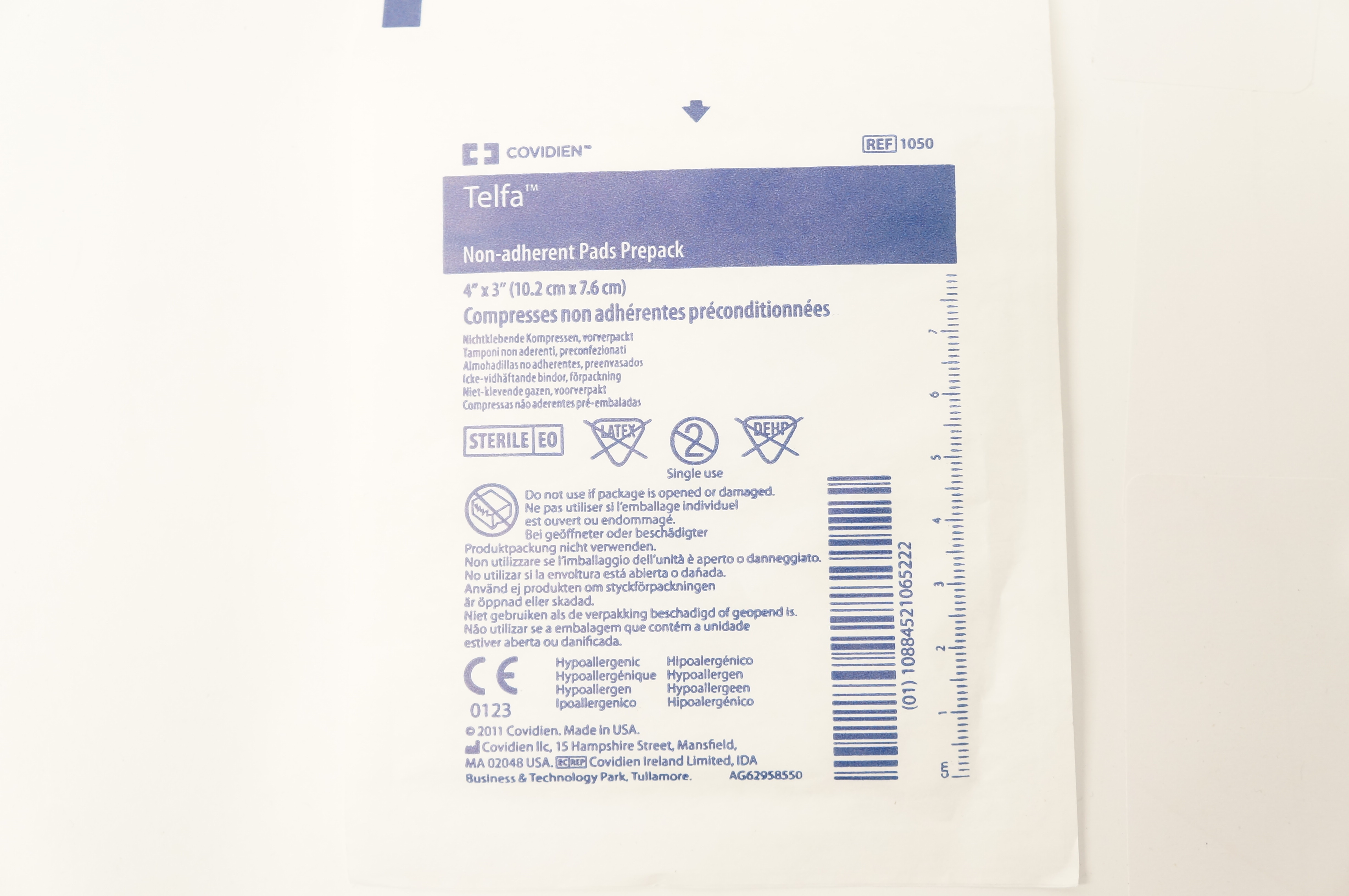 Covidien 1050 Telfa Non-Adherent Pads Prepack 4inch x 3inch