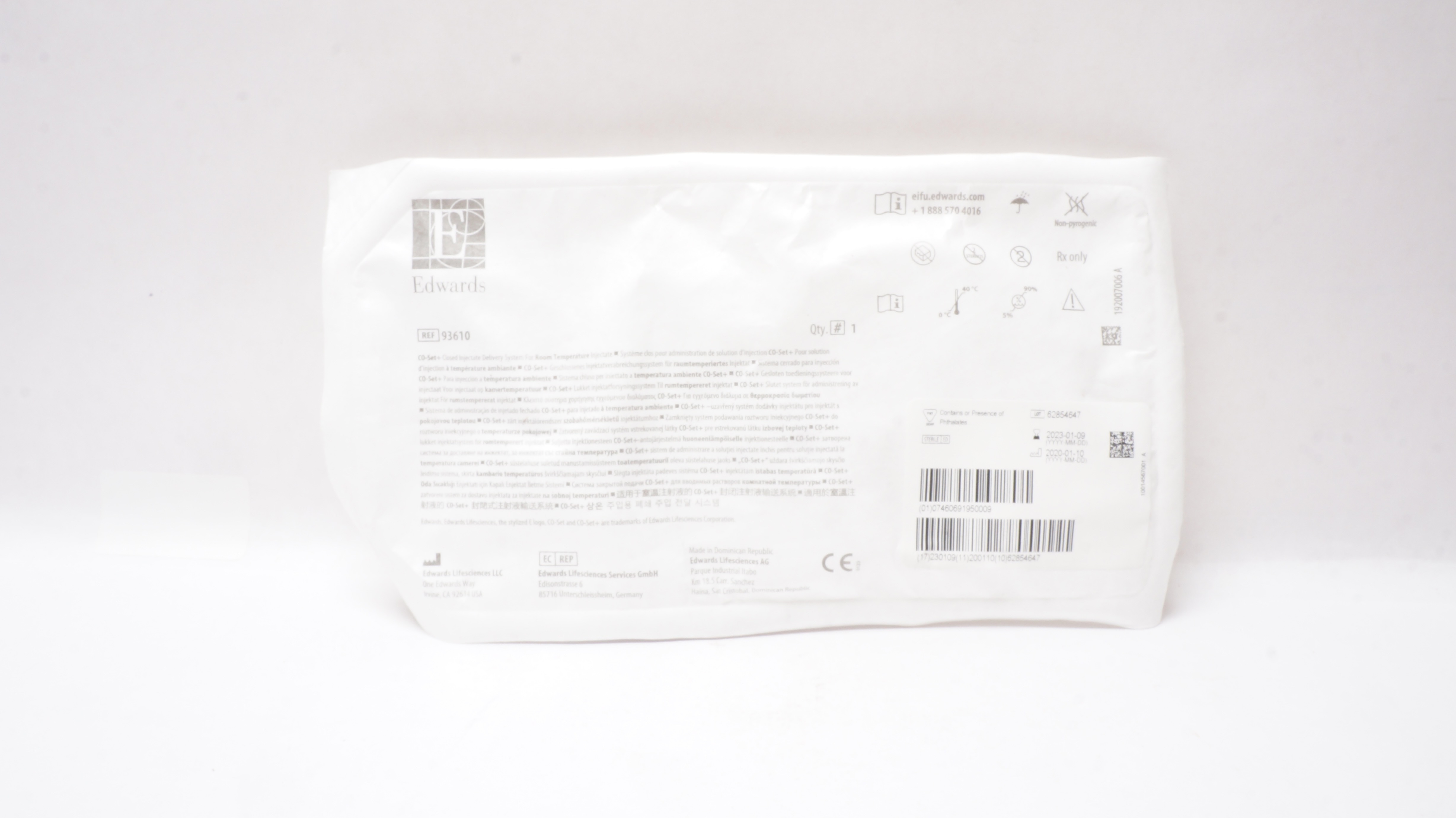 Edwards Lifesciences 93610 CO-Set+Closed Injectate Delivery System (x)