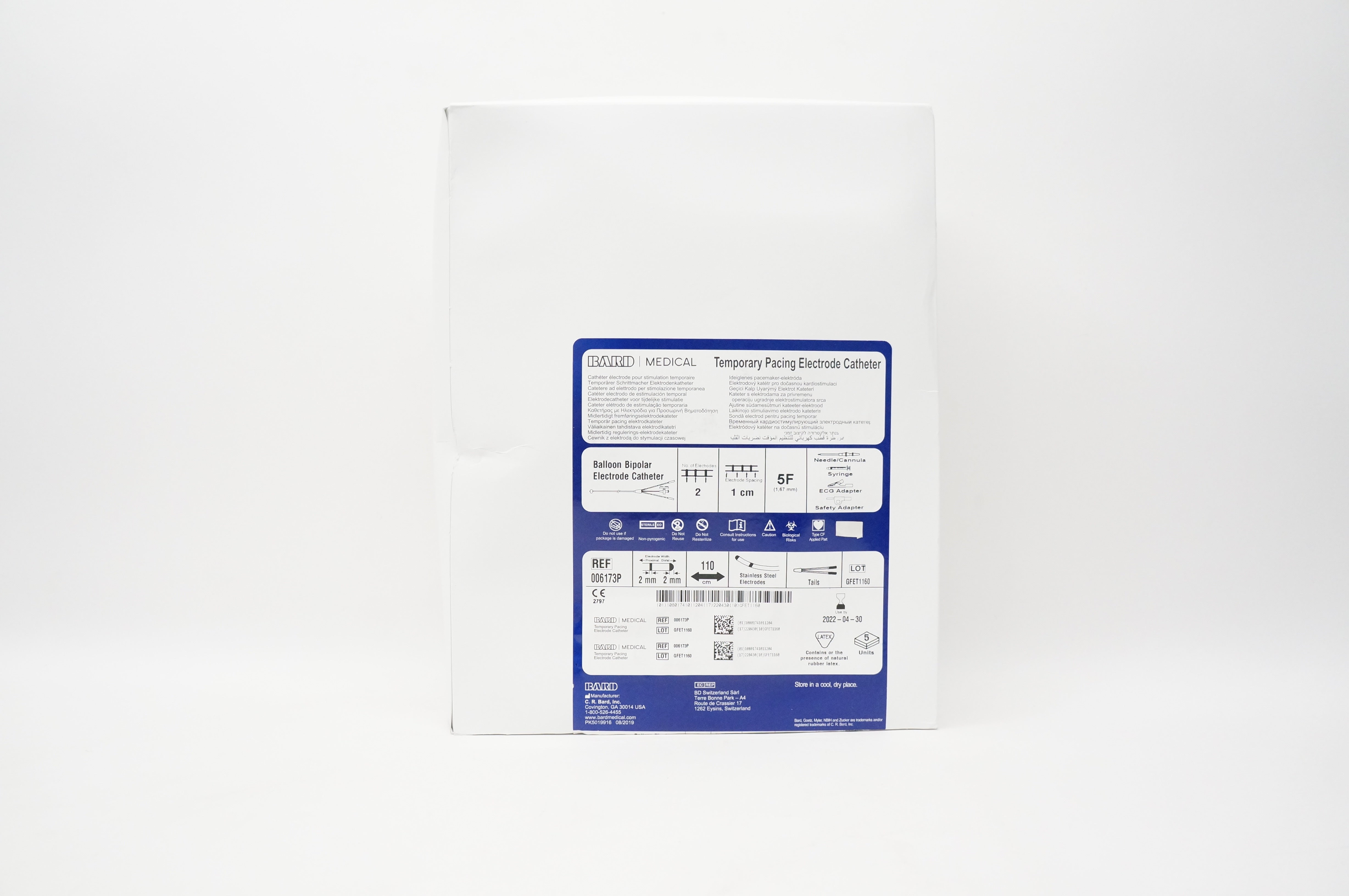 Bard 006173P Temporary Pacing Electrode Cath. 5F - Box of 5
