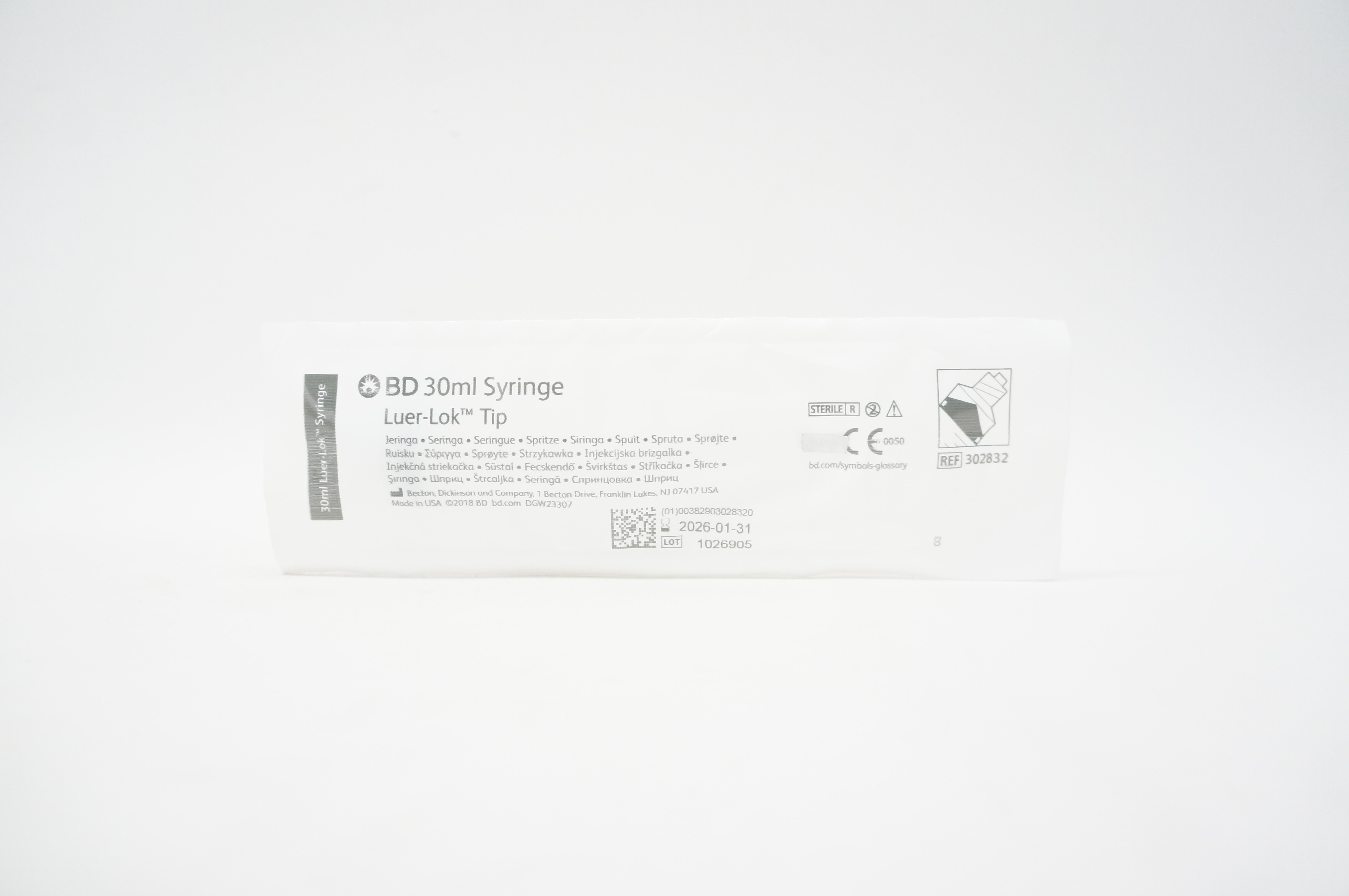 BD 302832 Luer-Lok Tip 30ml Syringe