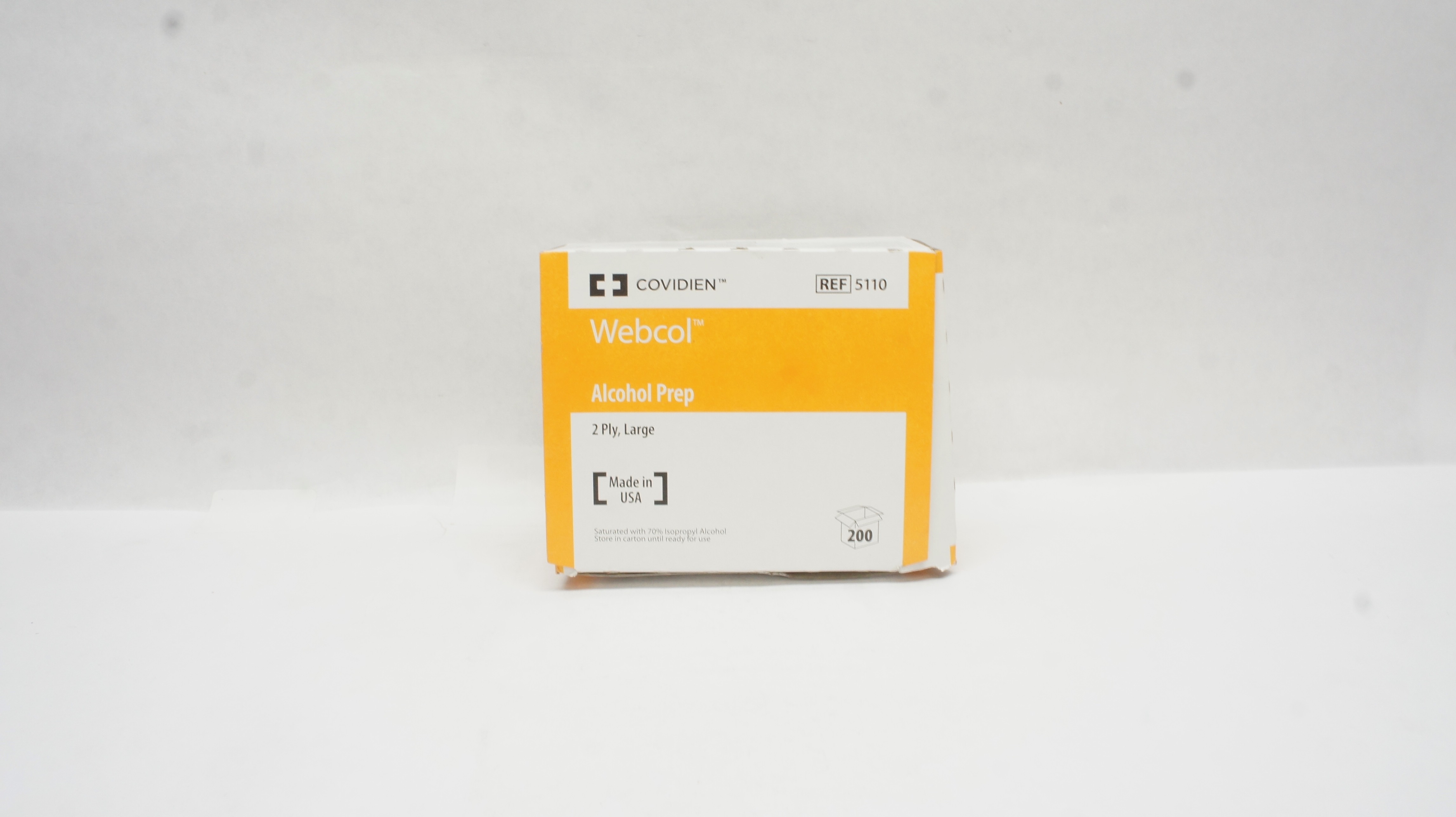 Covidien 5110 Webcol Alcohol Prep 2 Ply, Large - Box of 200