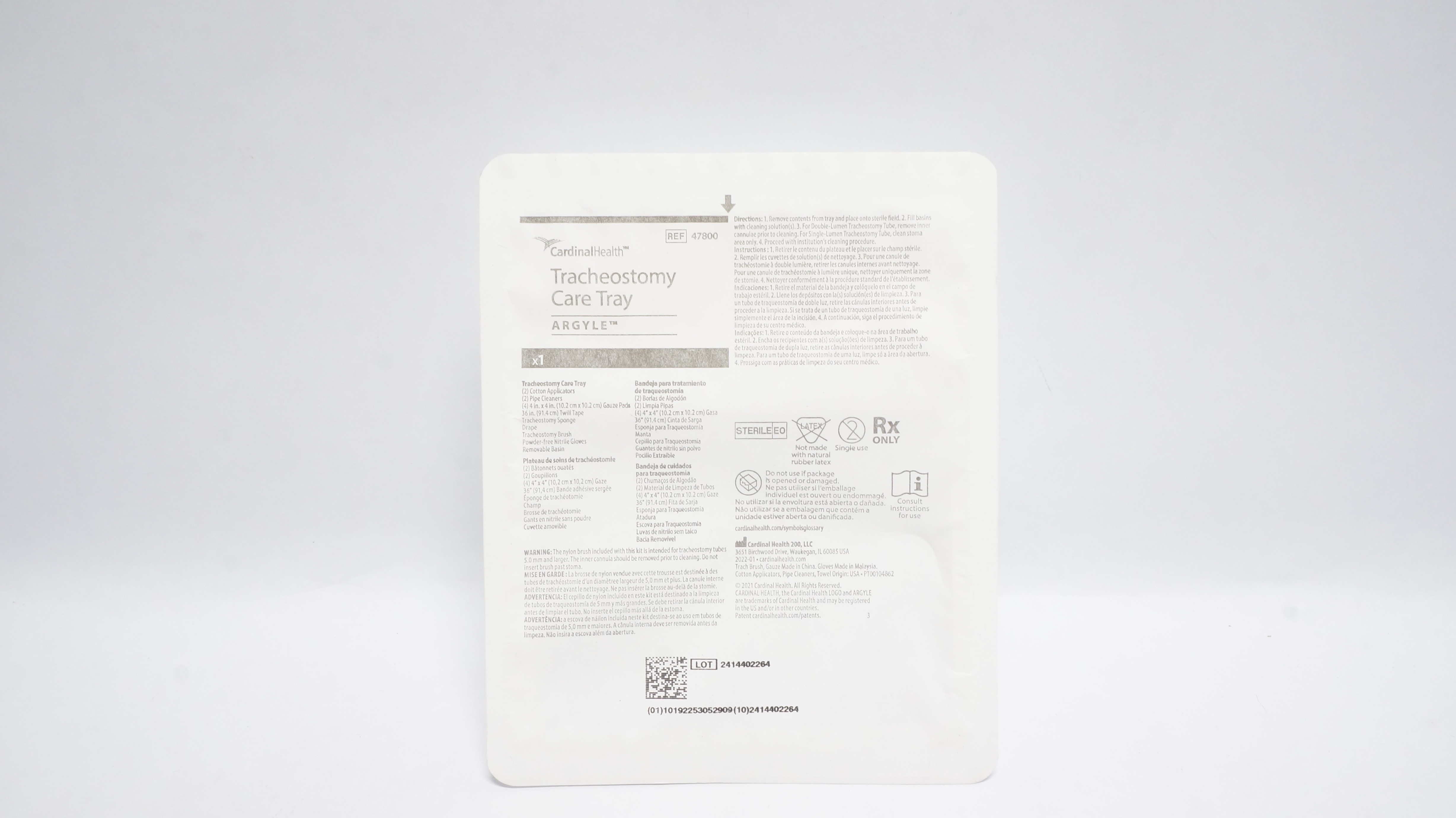 Cardinal Health 47800 Tracheostomy Care Tray Argyle