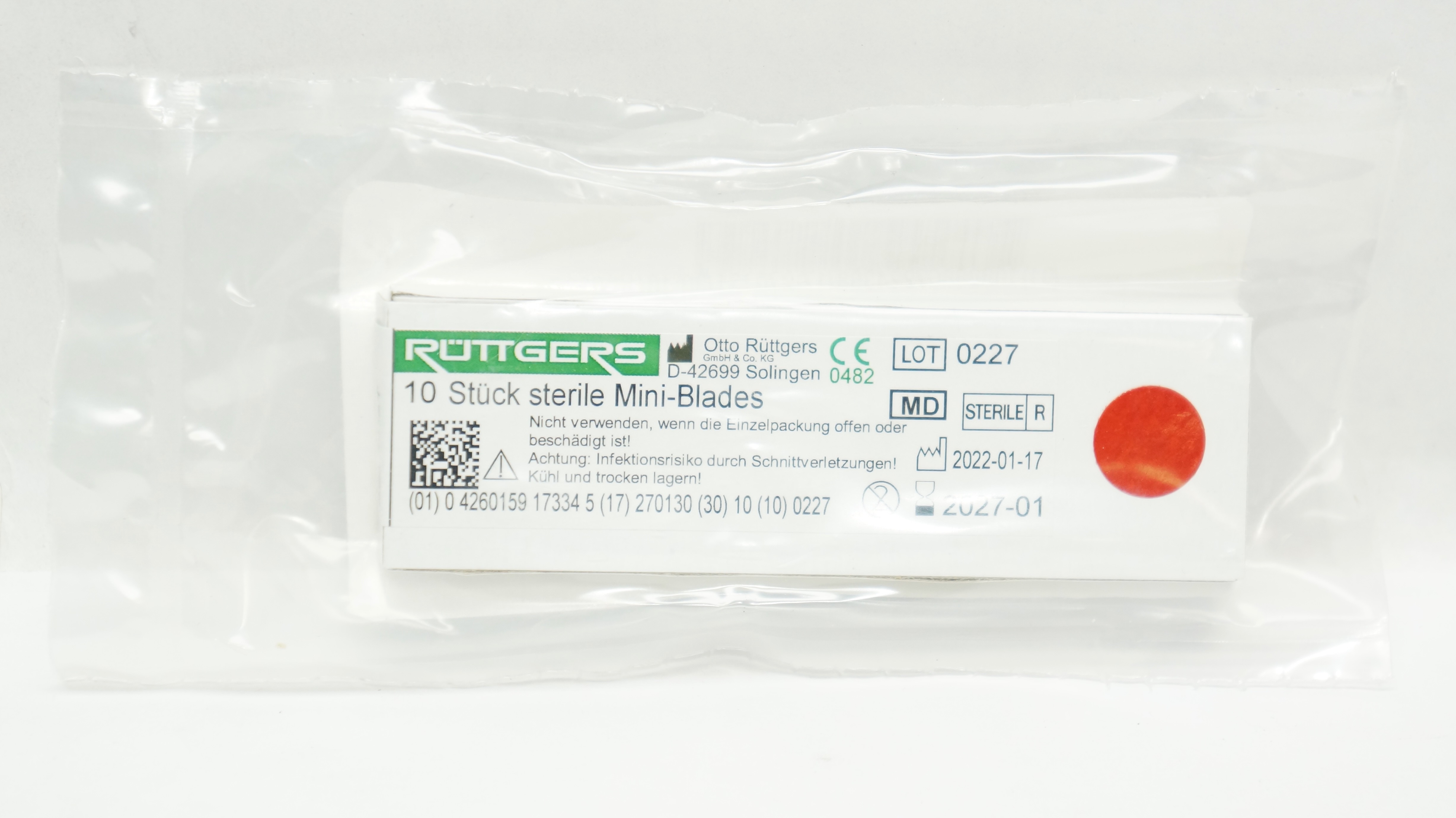 Ruttgers D-42699 Sterile Mini-Blades - Pack of 10