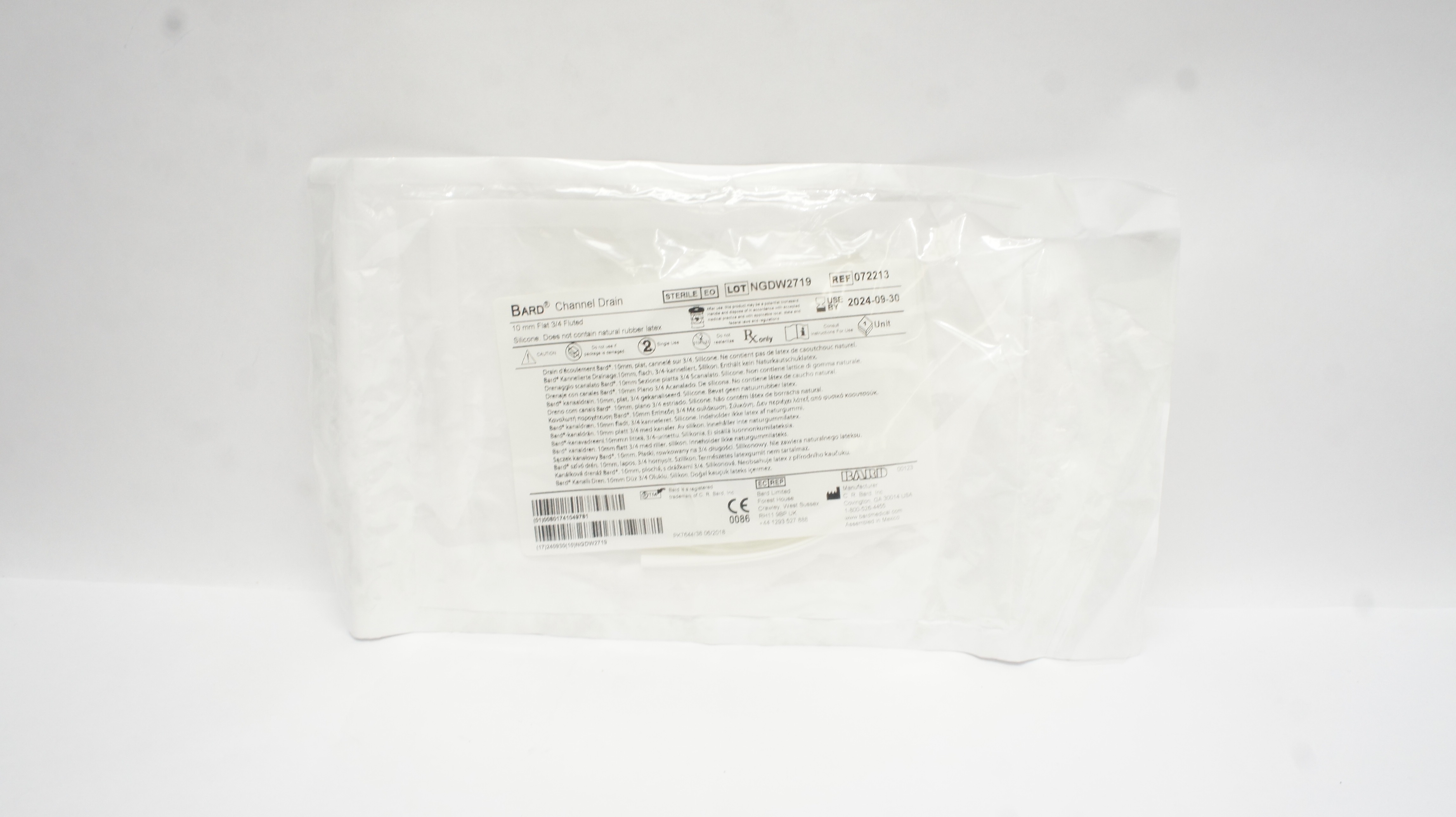 Bard 072213 Channel Drain 10mm Flat 3/4 Fluted