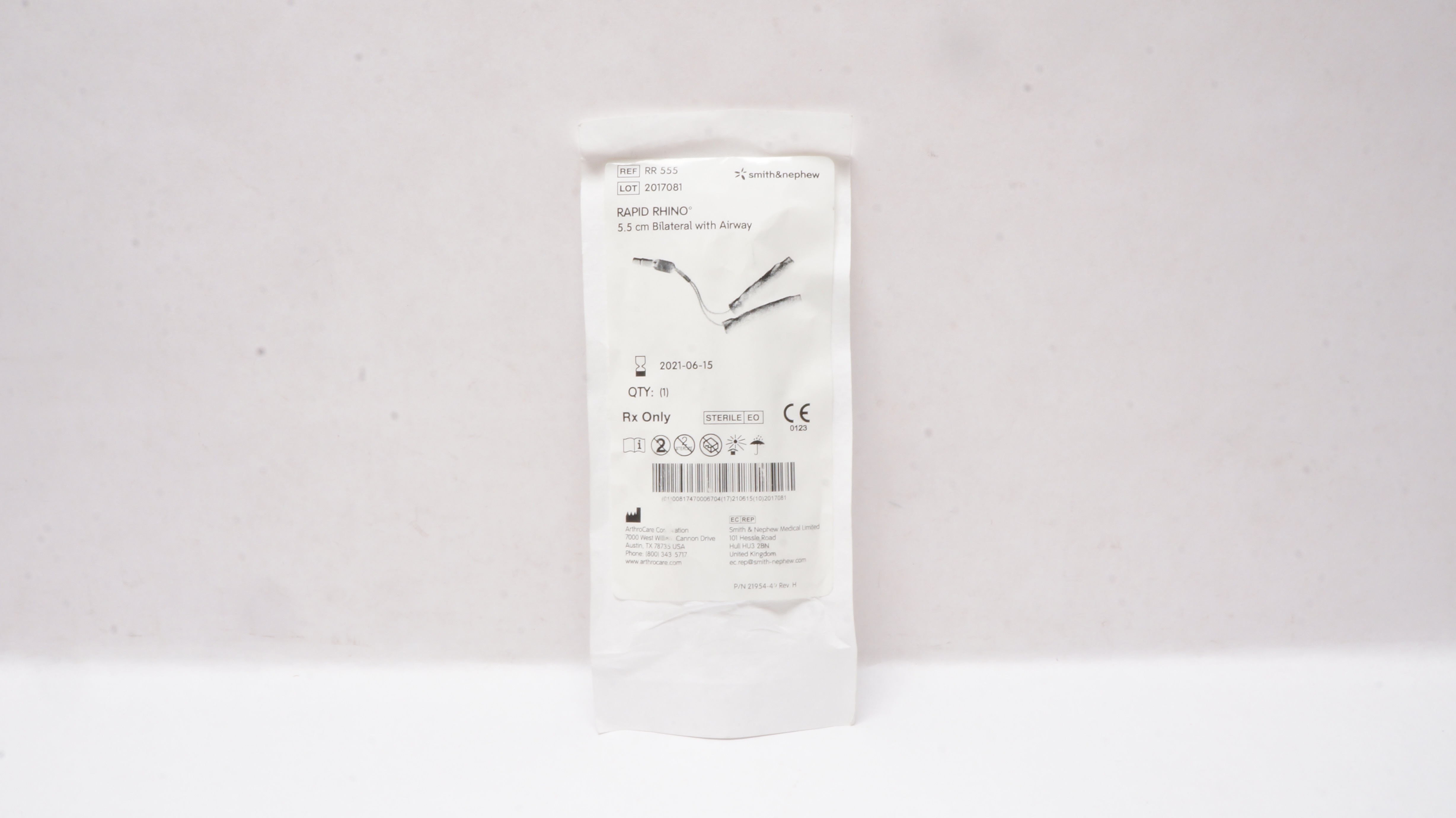 Smith&Nephew RR 555 Rapid Rhino 5.5cm Bilateral W/Airway (x)