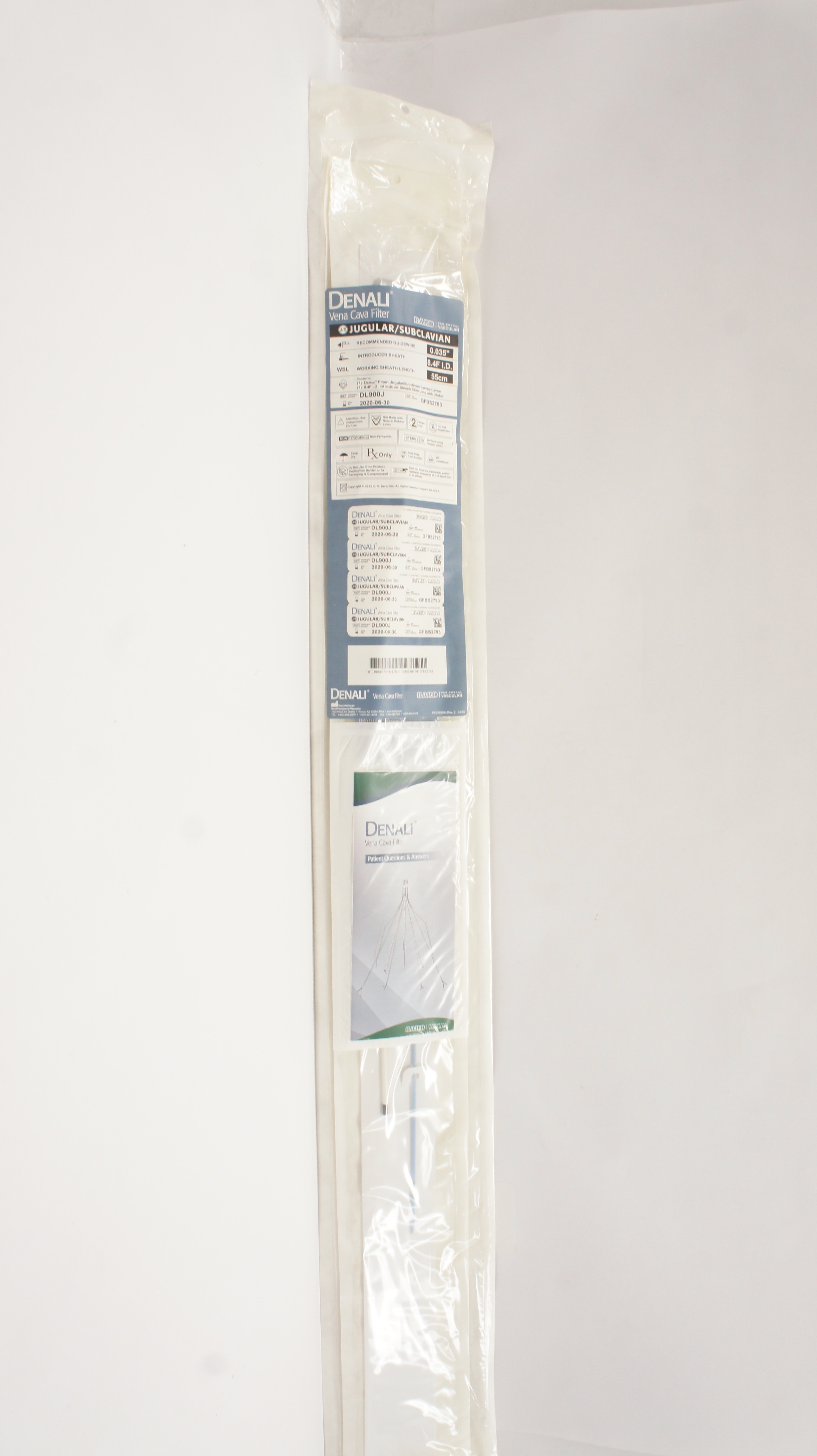 Bard DL900J Denali Vena Cava Filter Jugular/Subclavian 0.035" x 8.4F x 55cm (x)