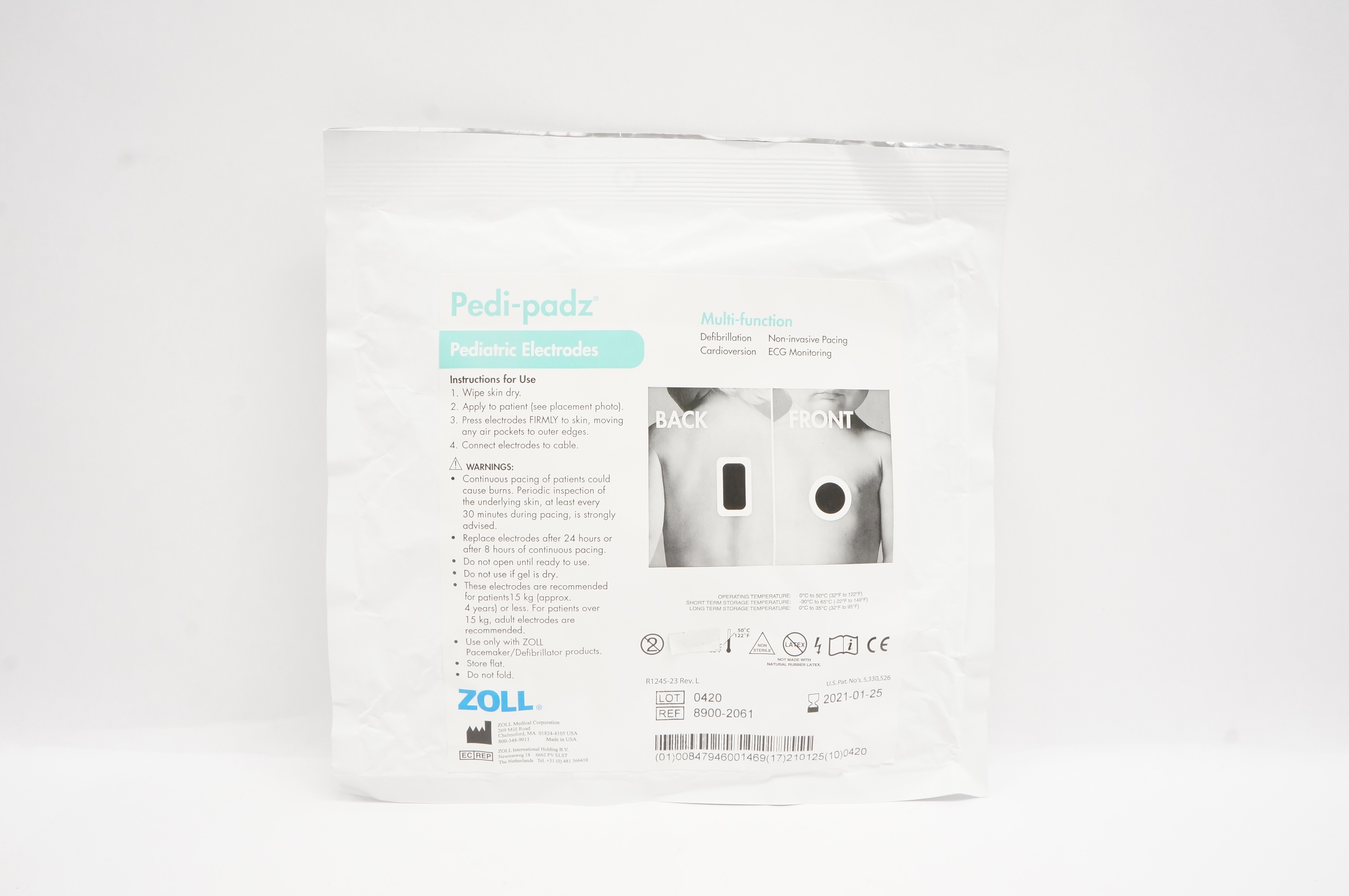Zoll 8900-2061 Pedi-padz Multi-Function Pediatric Electrodes (x)