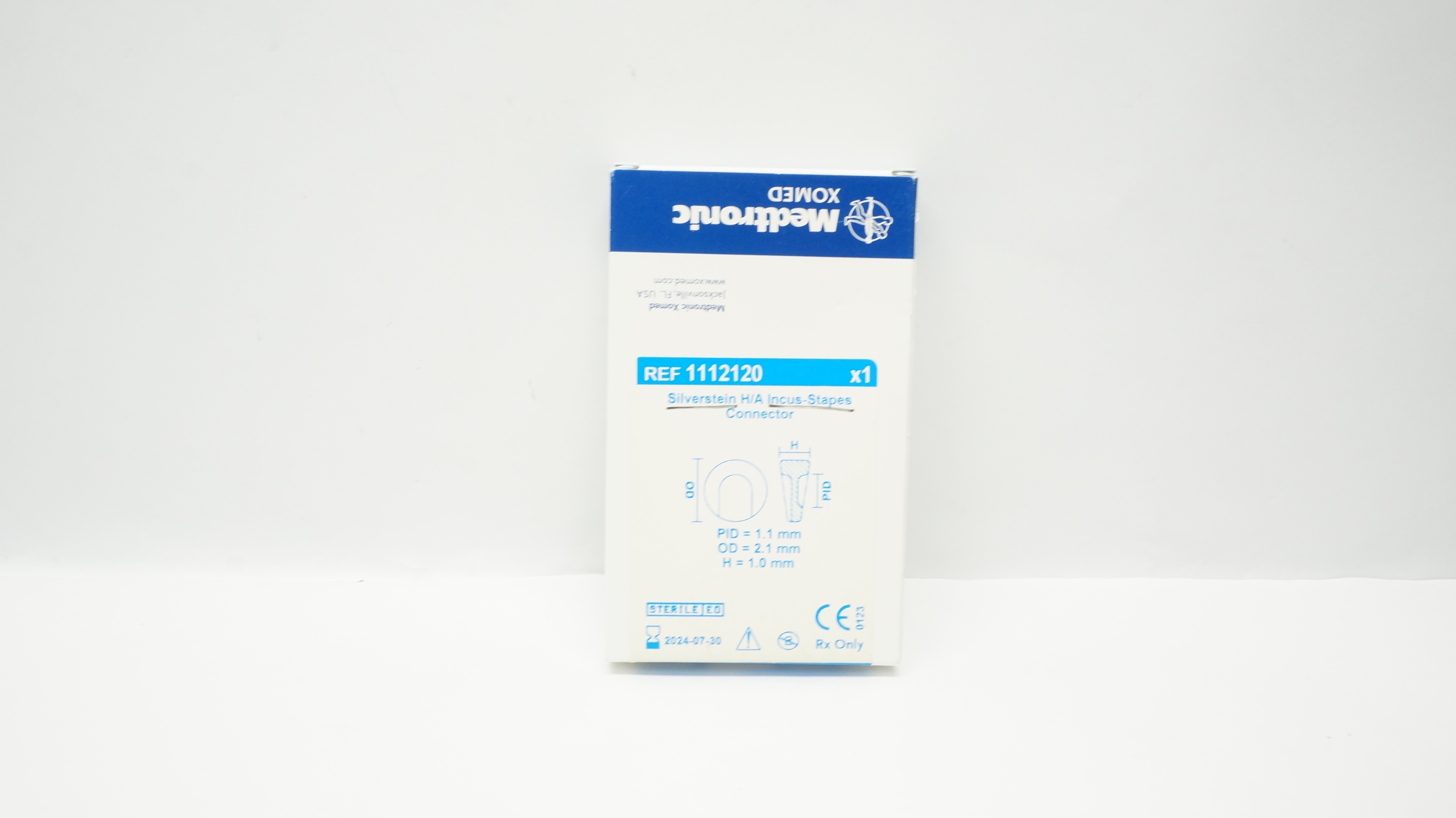 Medtronic 1112120 Silverstein H/A Incus-Stapes Connector 1.1mm x 2.1mm x 1.0mm (x)
