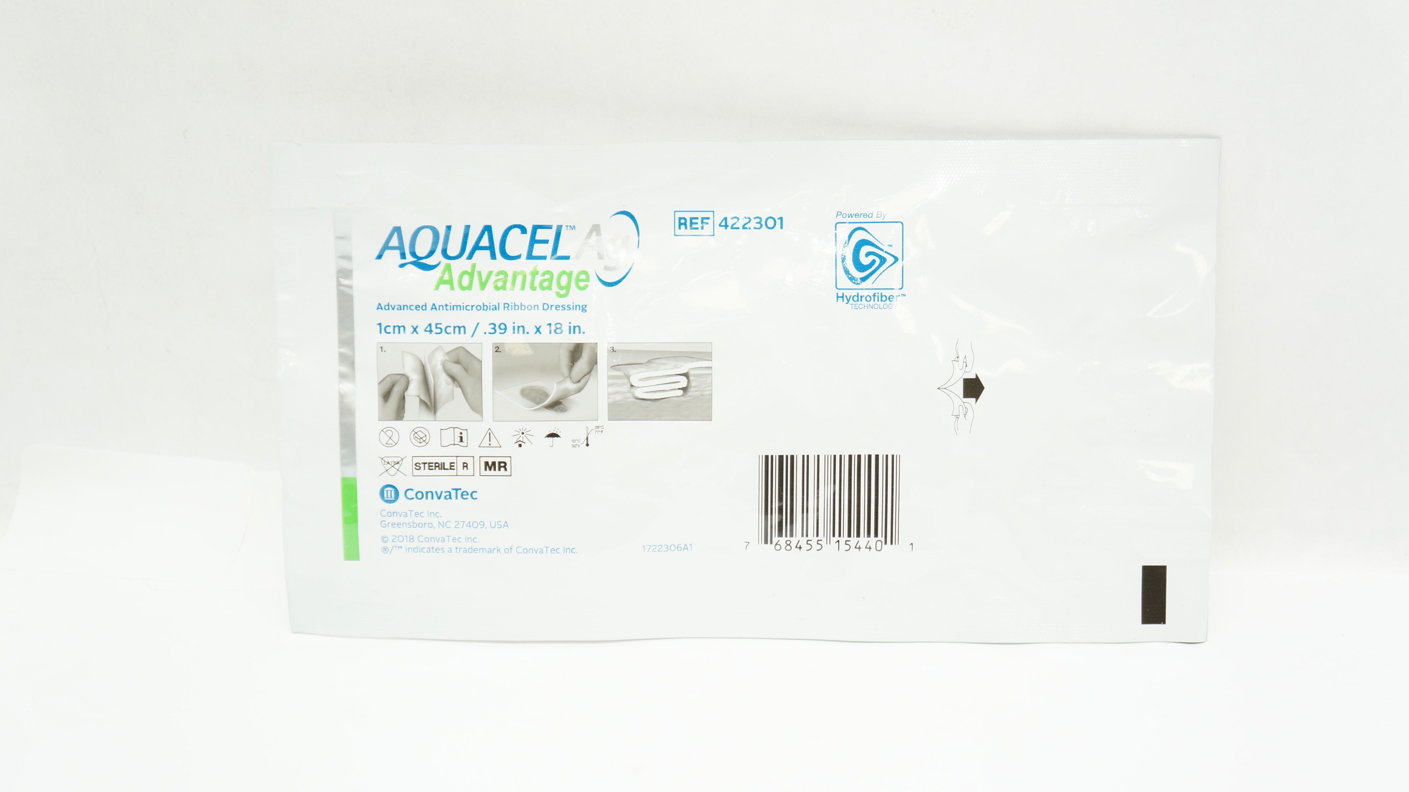 ConvaTec 422301 Aquacel Ag Advanced Antimicrobial Dressing .39 x 18 inch (x)