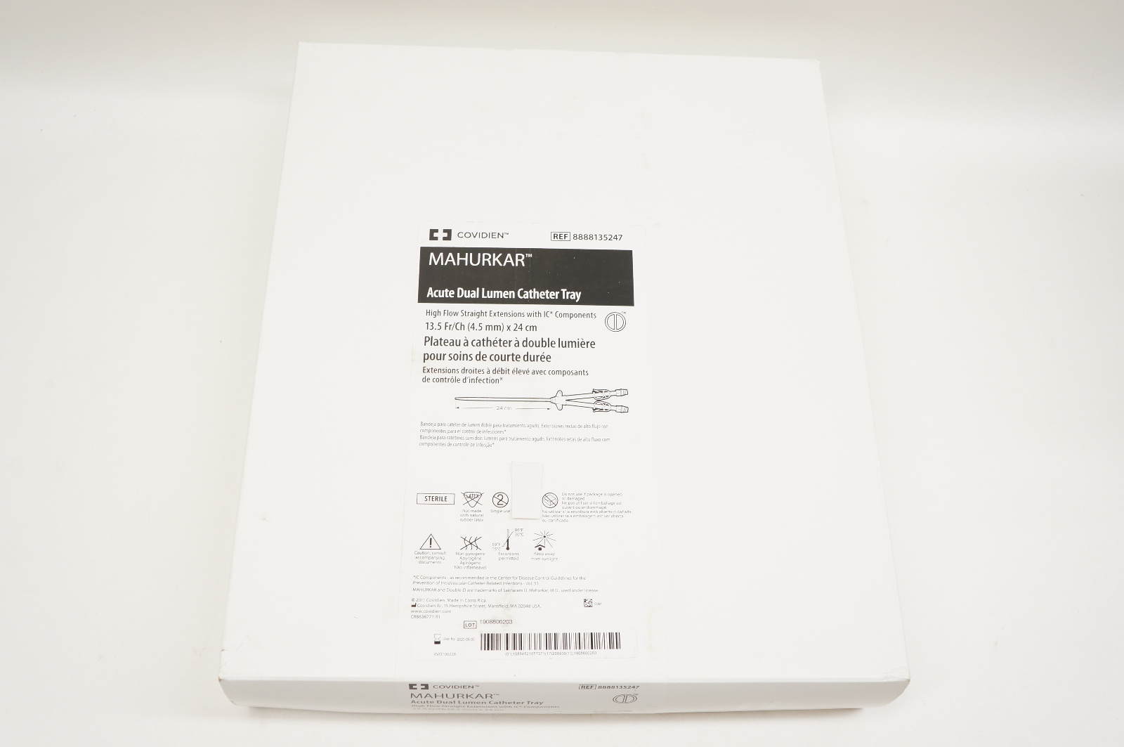 Covidien 8888135247 MAHURKAR Acute Dual Lumen Cath. Tray 13.5Fr x 24cm (x)
